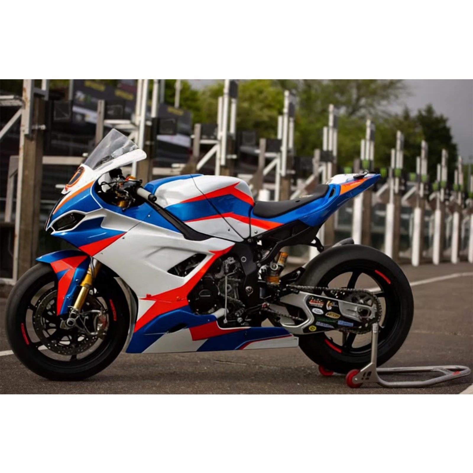 Kit de carenado Amotopart BMW S1000RR 2019-2022 azul y rojo Style4