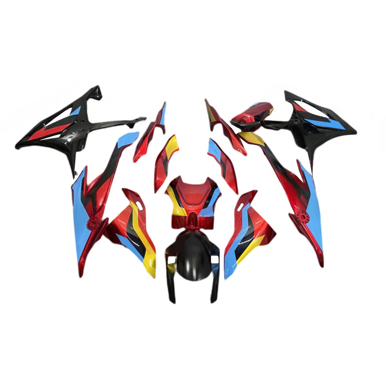Amotopart BMW S1000RR 2019-2022 ブルー&レッド Style3 フェアリングキット