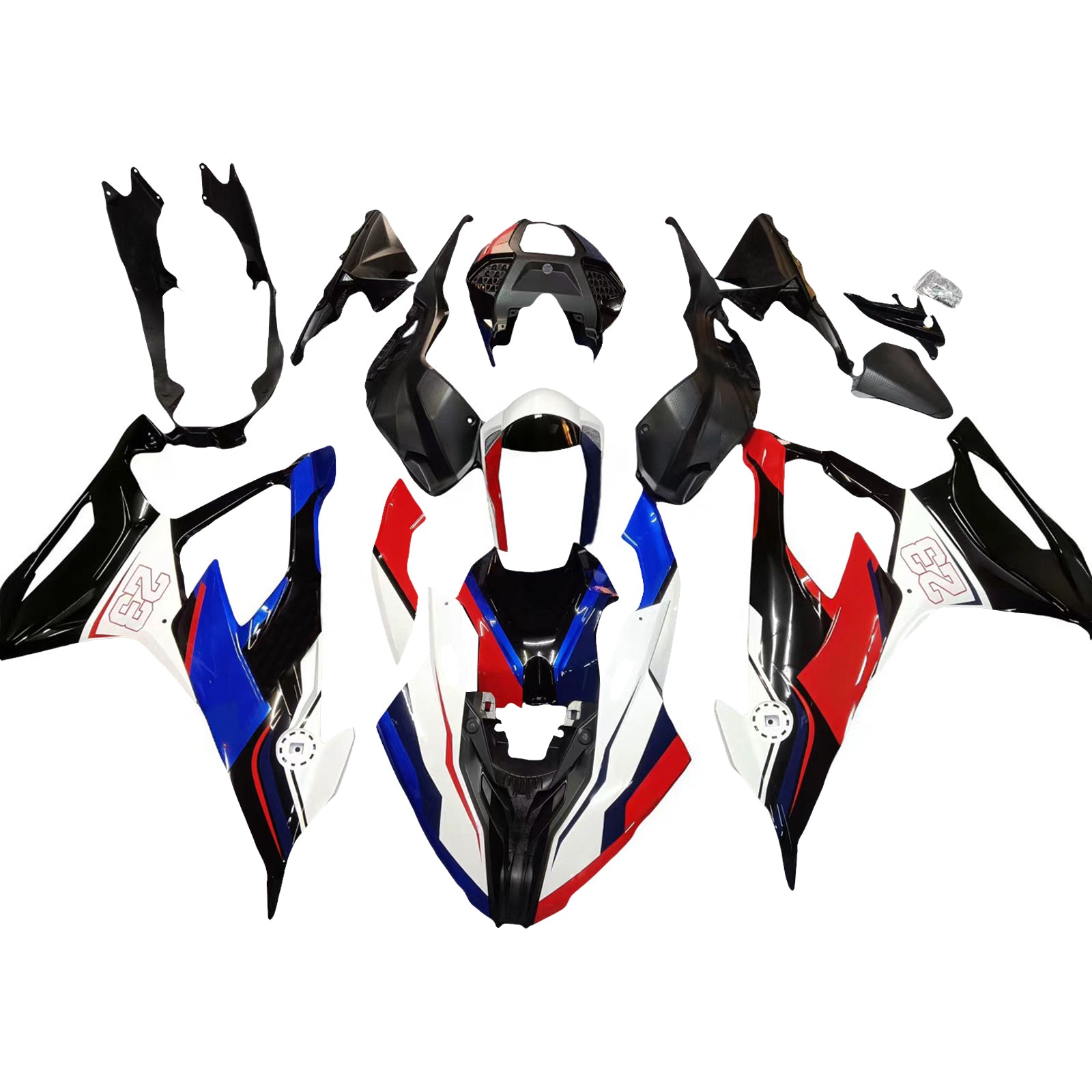 Amotopart BMW S1000RR 2019-2022 Blue&Red Style9 Fairing Kit