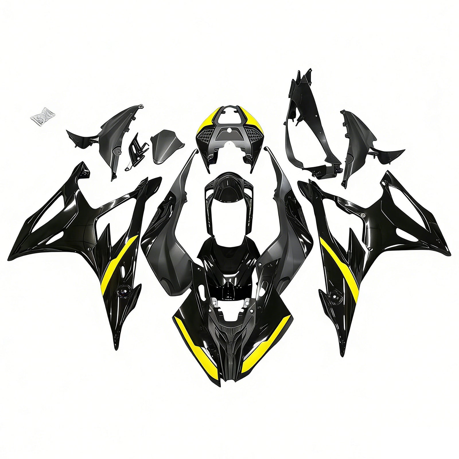 Amotopart BMW S1000RR 2019-2022 ブラック&イエロー フェアリングキット