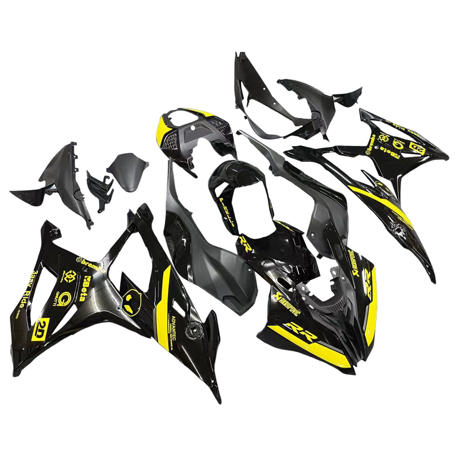 Amotopart BMW S1000RR 2019-2022 Black&Yellow Fairing Kit