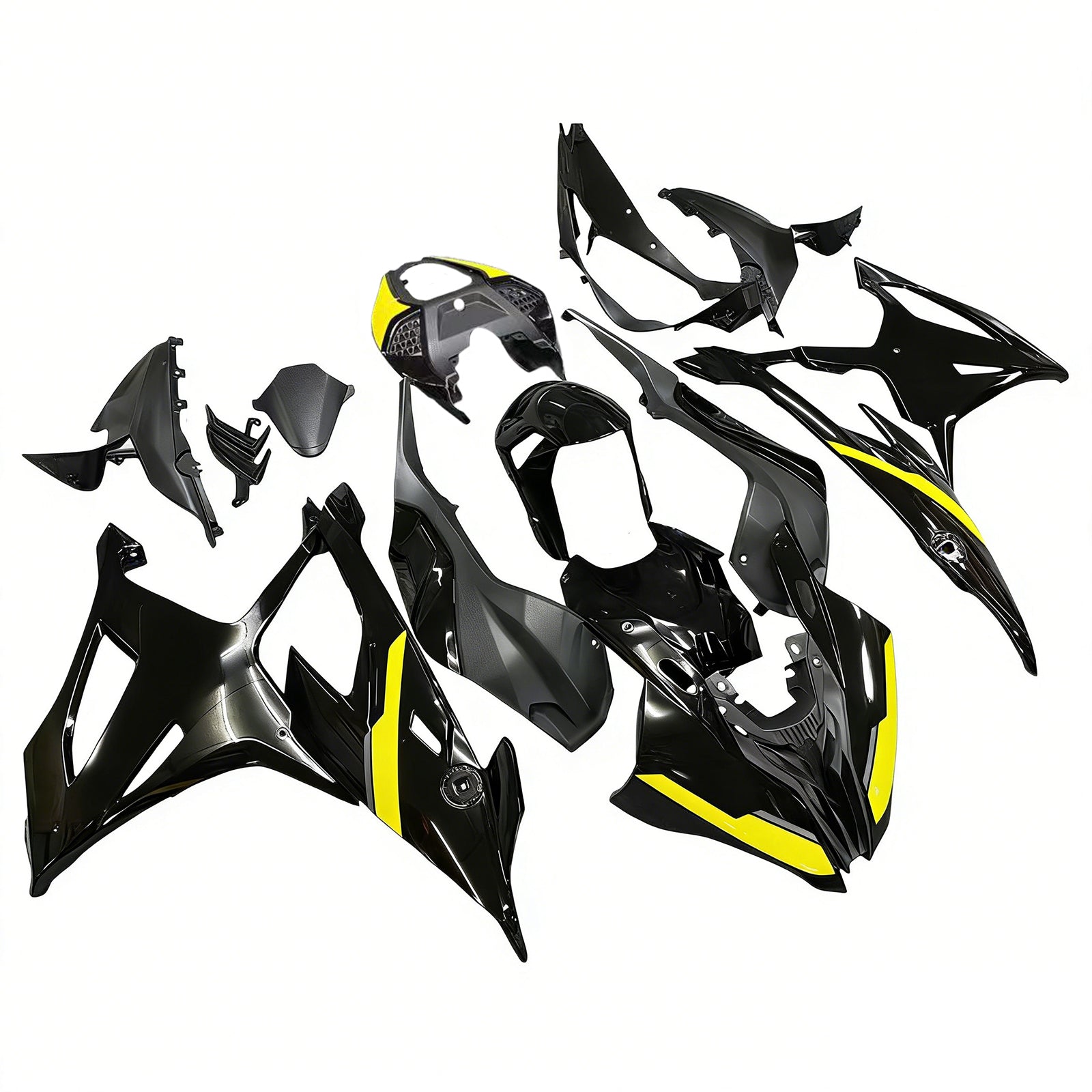 Amotopart BMW S1000RR 2019-2022 ブラック&イエロー フェアリングキット