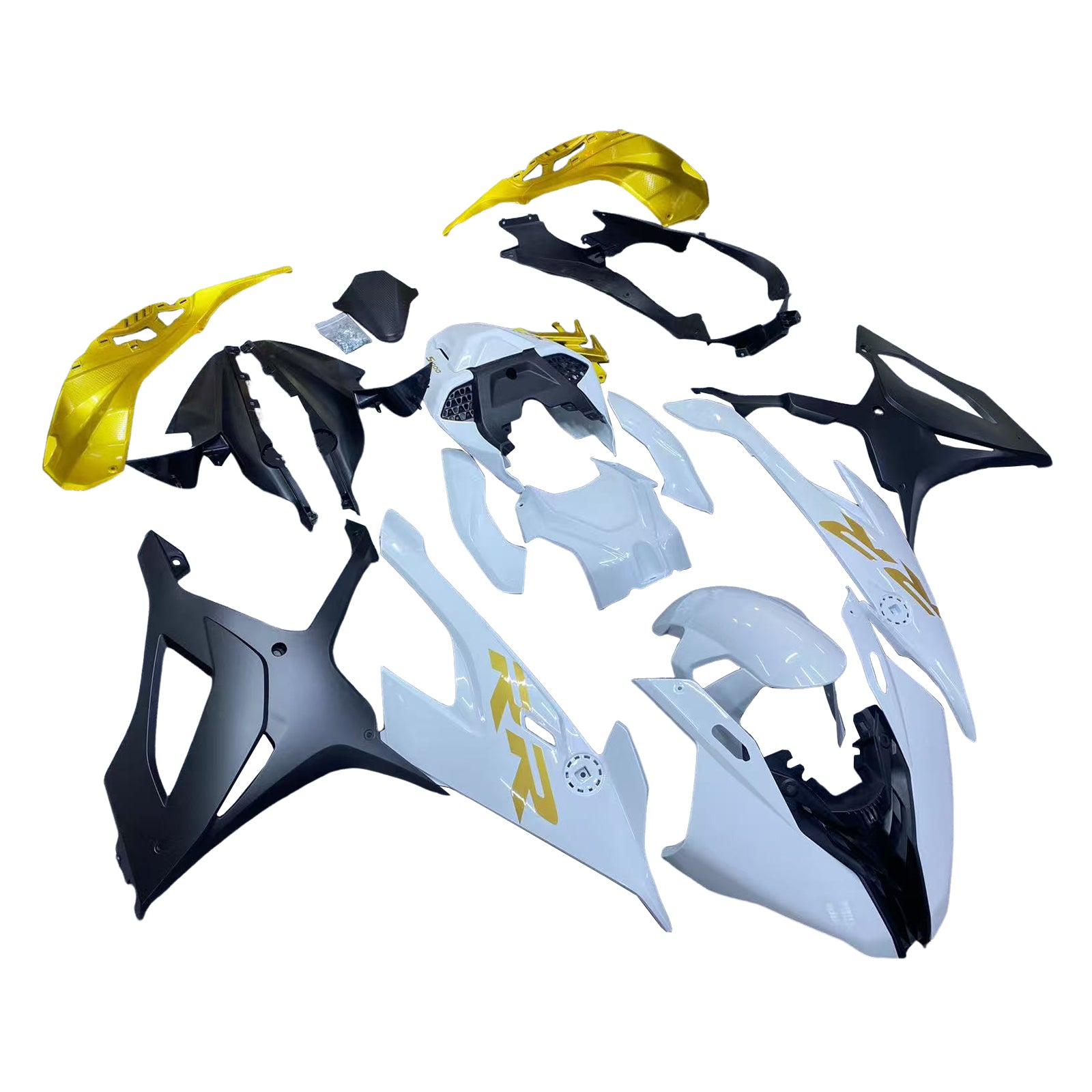 Kit carena Amotopart BMW S1000RR 2019-2022 Bianco e Oro