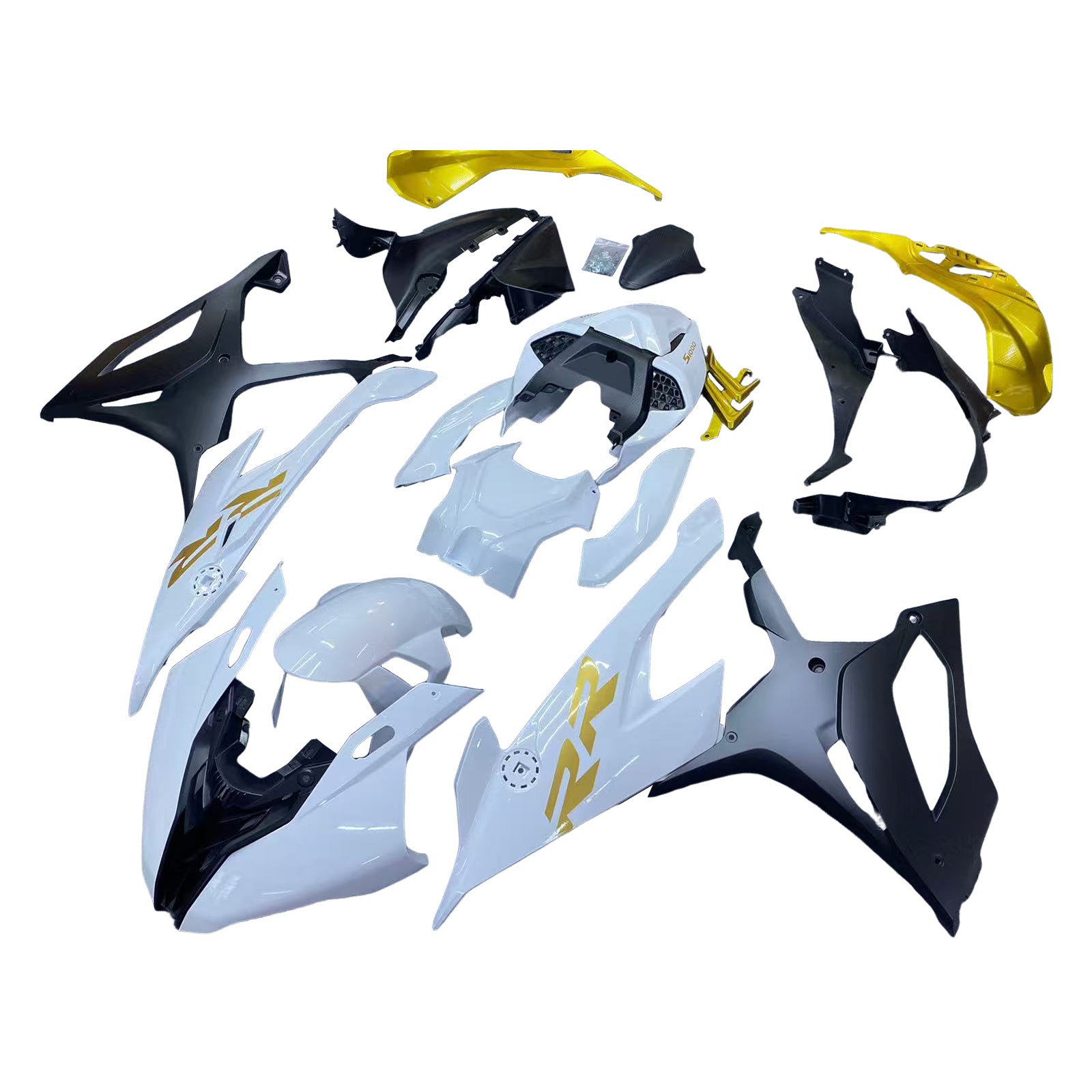 Kit carena Amotopart BMW S1000RR 2019-2022 Bianco e Oro