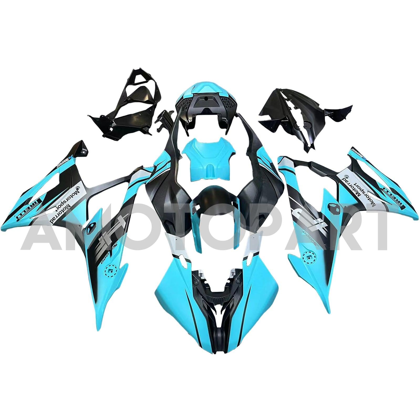 Amotopart BMW S1000RR 2019-2022 Kit de carenado azul mate y negro