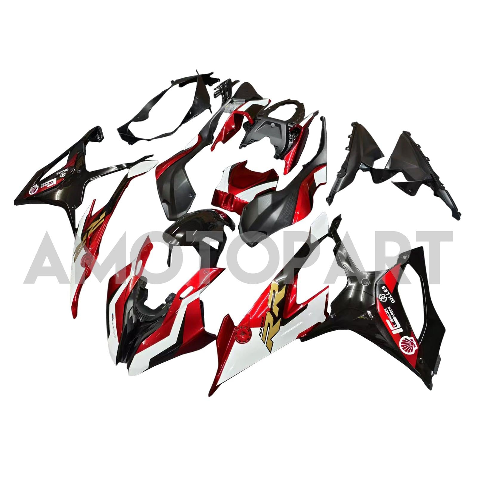 Amotopart BMW S1000RR 2019-2022 Red&Black Style2 Fairing Kit