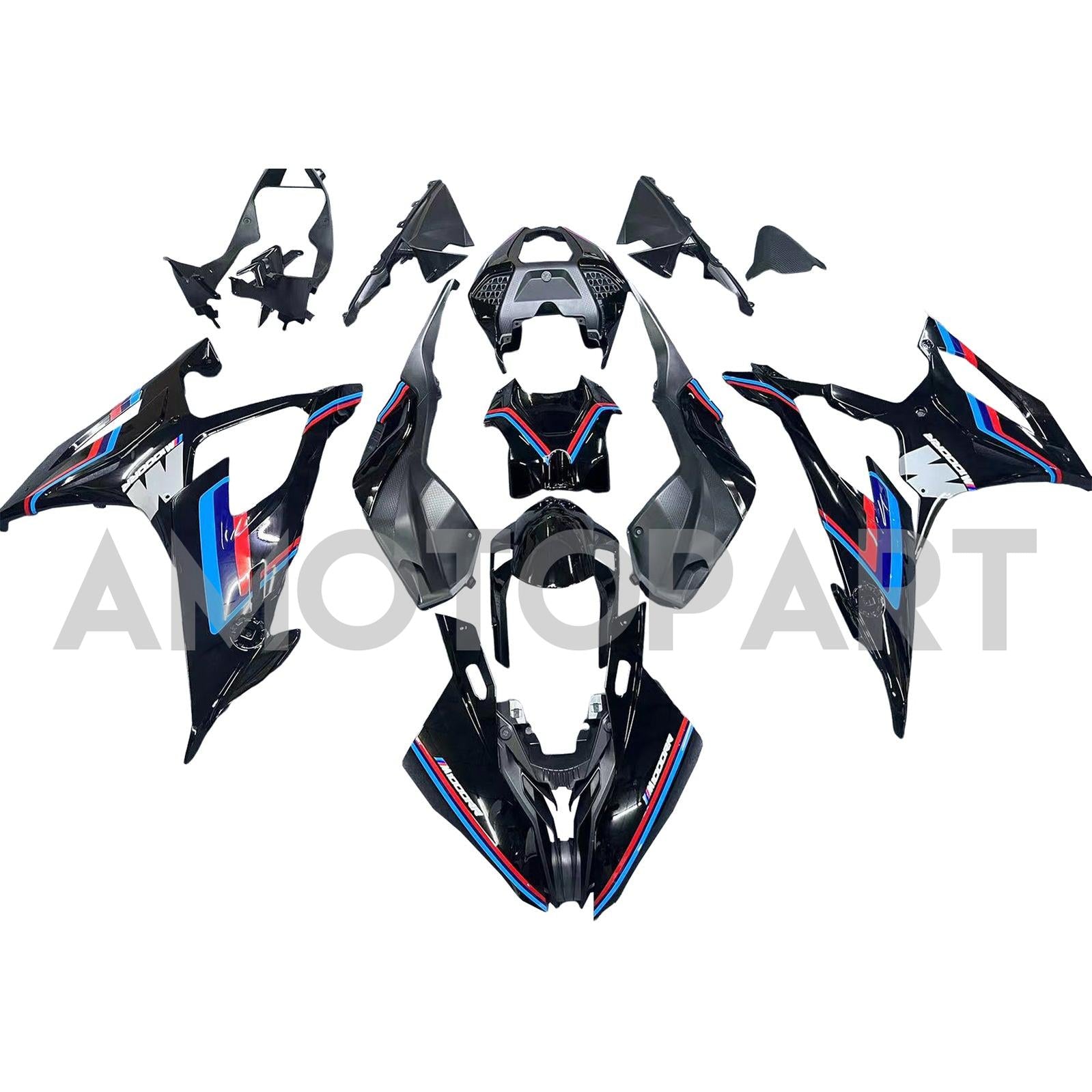 Amotopart BMW S1000RR 2019-2022 Blue & Black Fairing Kit
