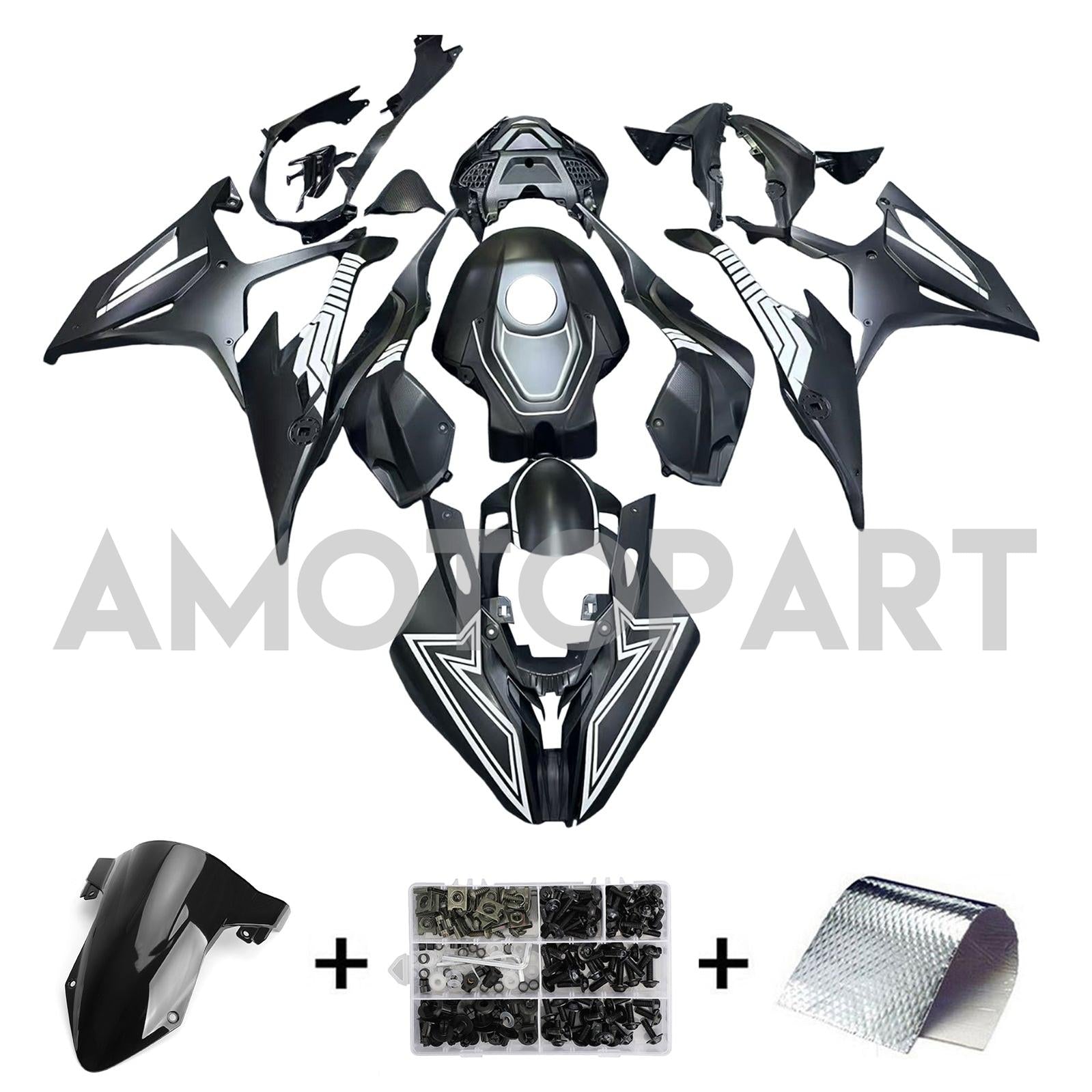 Amotopart 2019-2022 BMW M1000RR S1000RR Matte Schwarzverkleidungskit