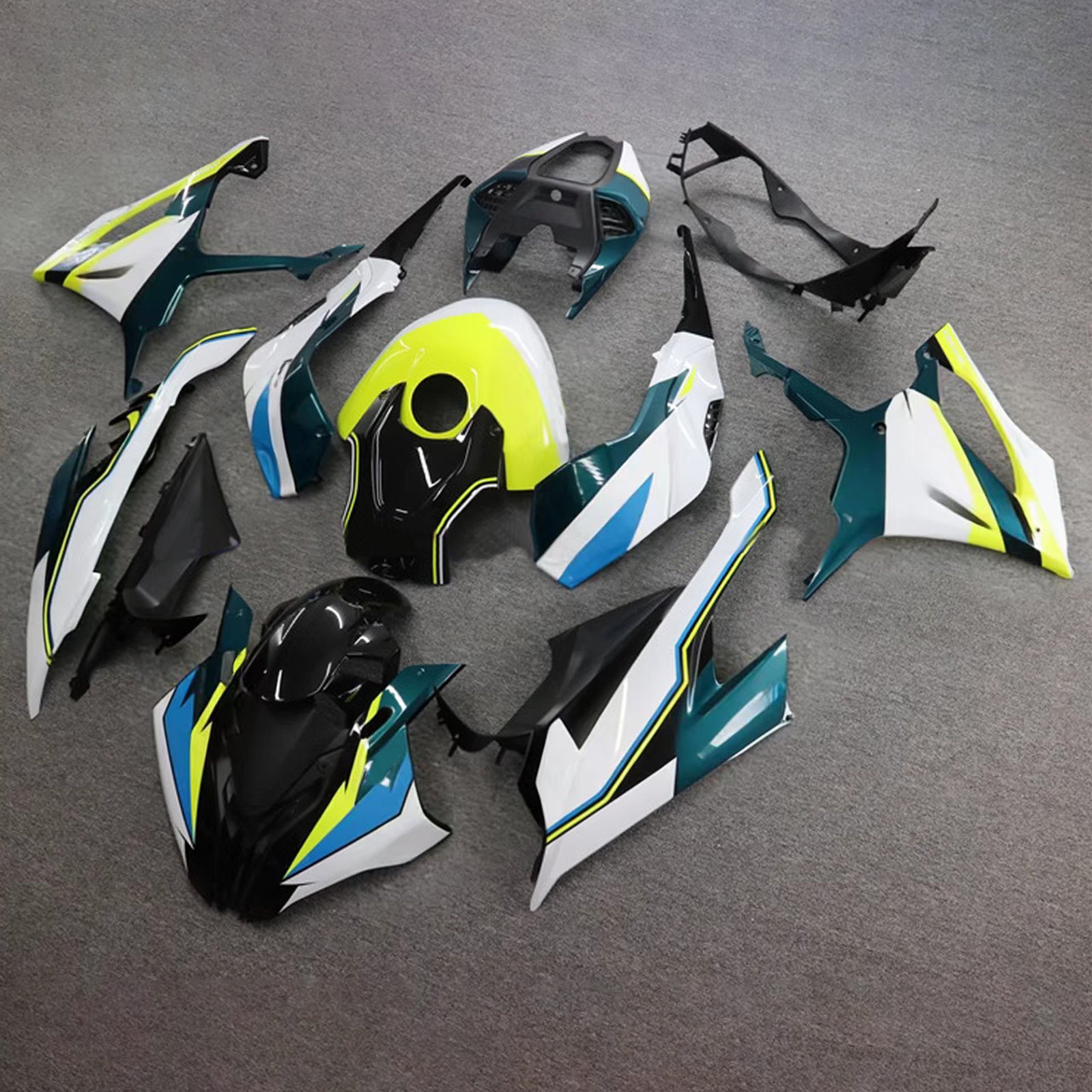 Amotopart 2019-2022 BMW S1000RR Black White Yellow Fairing Kit