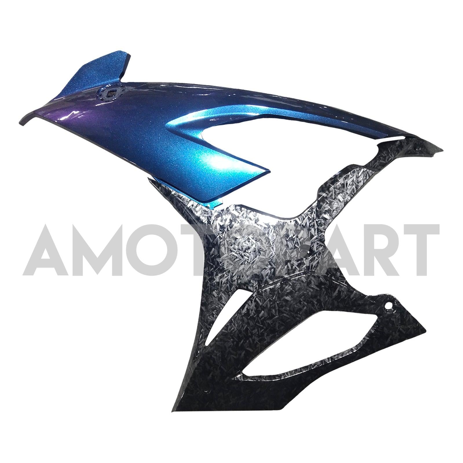 Amotopart 2019-2022 BMW S1000RR フォージ カーボンファイバー パターン ブルー フェアリング キット