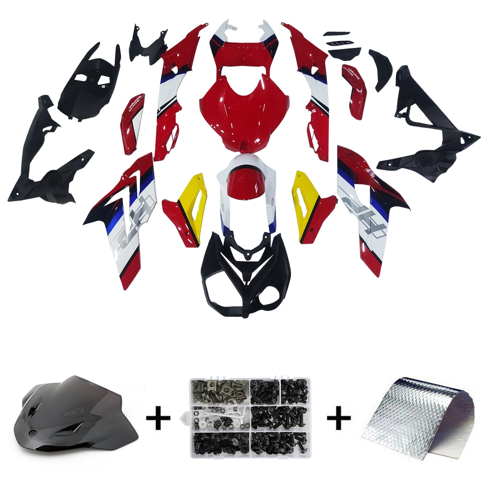 Amotopart BMW 2014-2016 S1000R White Red Fairing Kit
