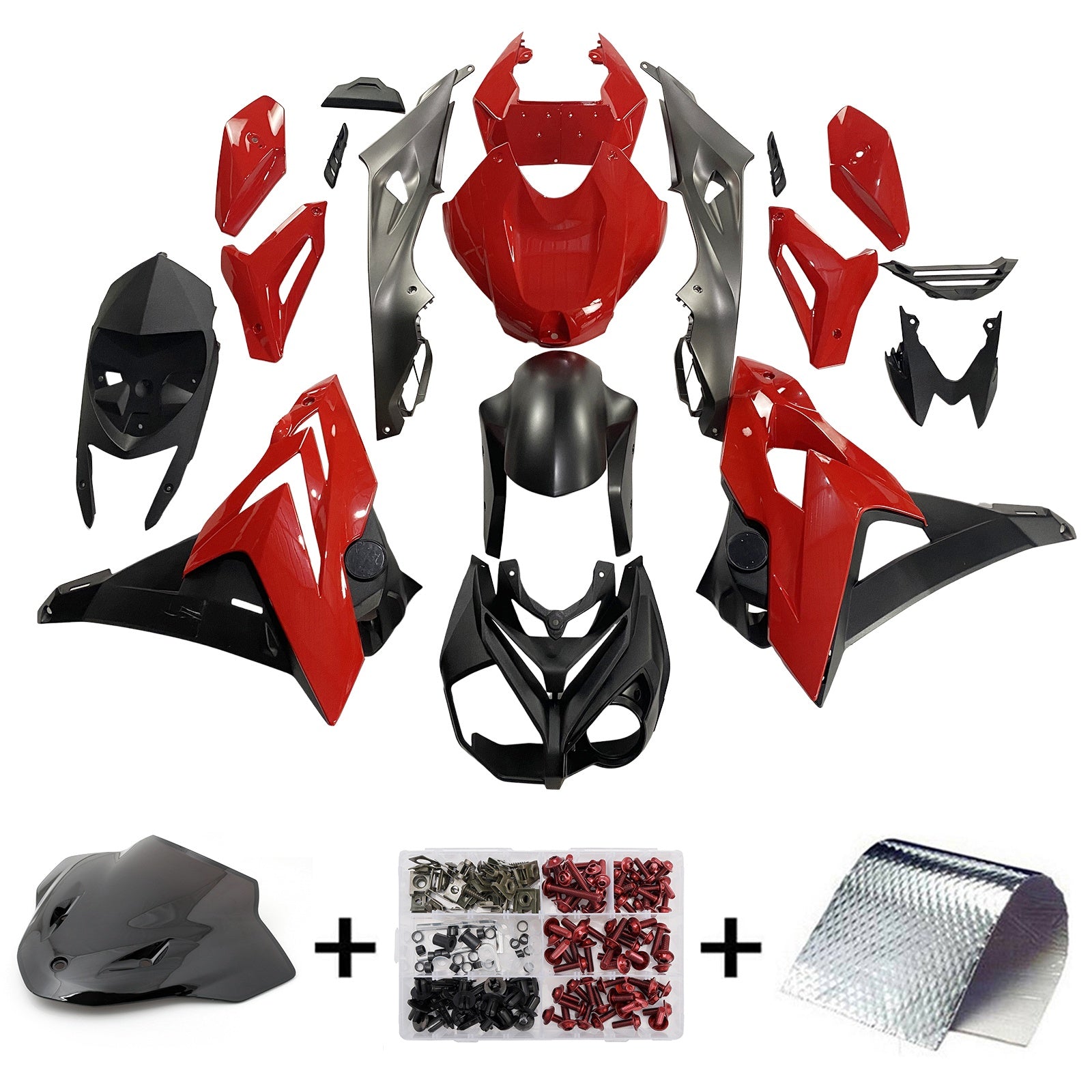 Amotopart BMW 2014-2016 S1000R Black Red Fairing Kit