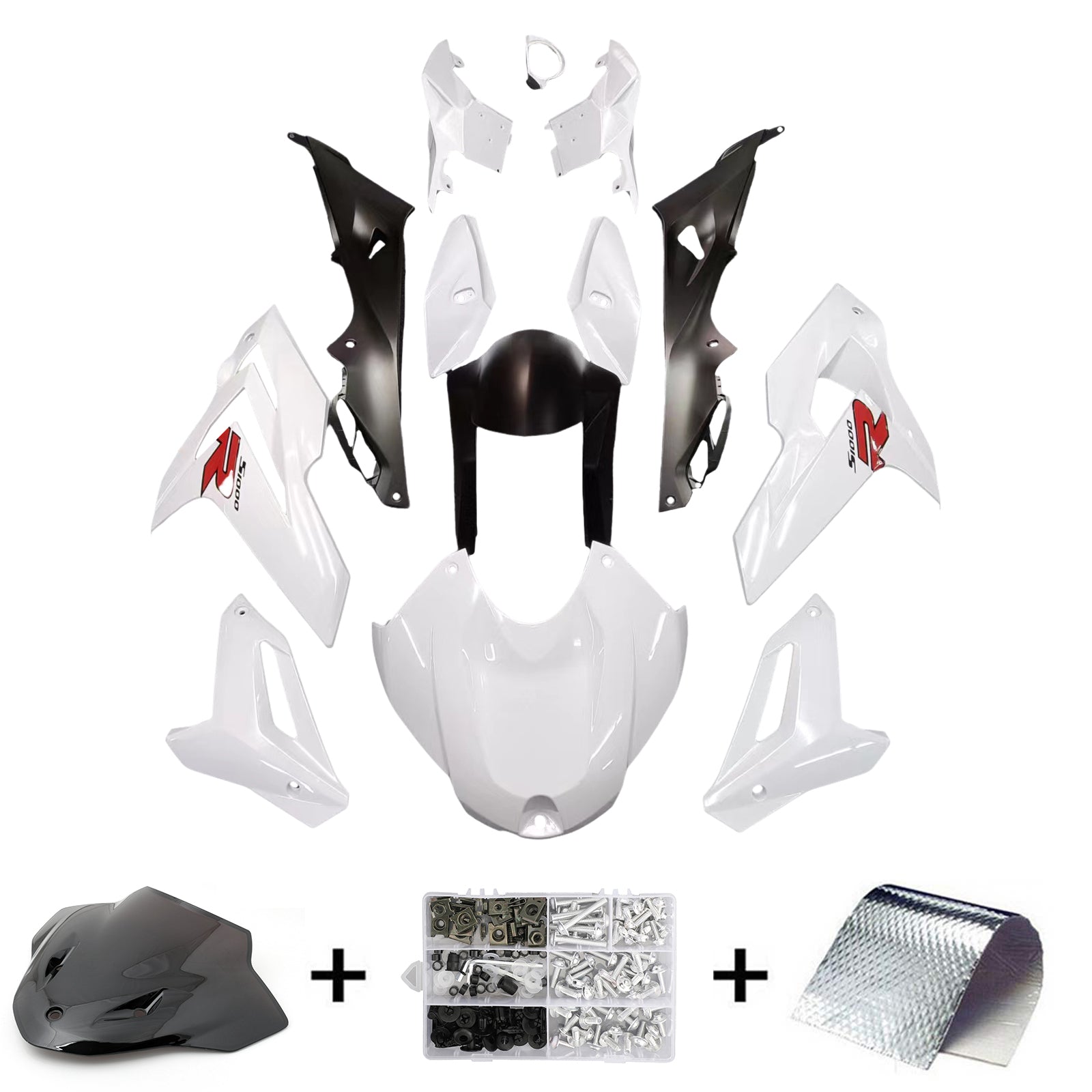 Amotopart BMW 2014-2017 S1000R Kit de carenado blanco