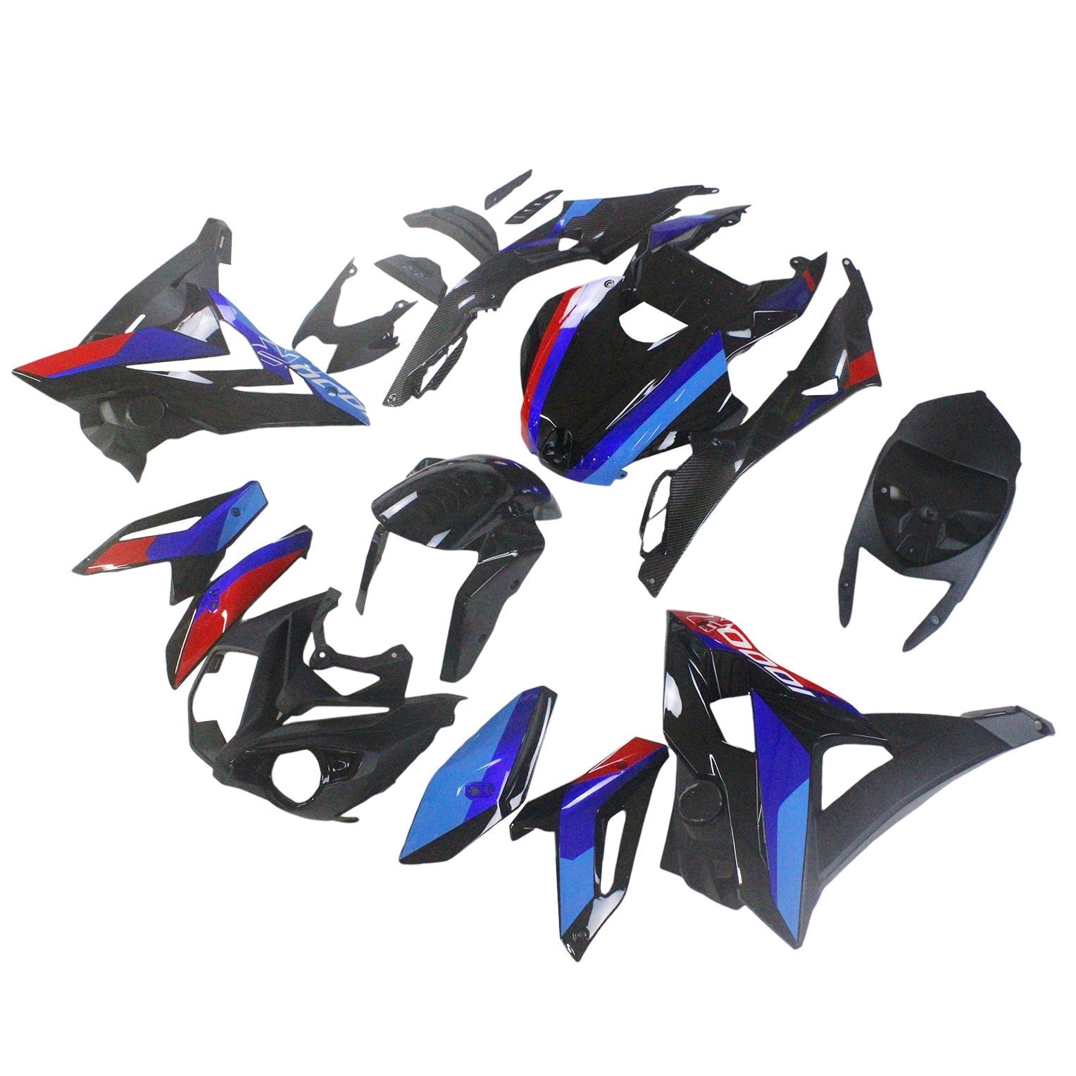 Amotopart 2014-2017 BMW S1000R Carbon Fiber Blue&Red Fairing Kit