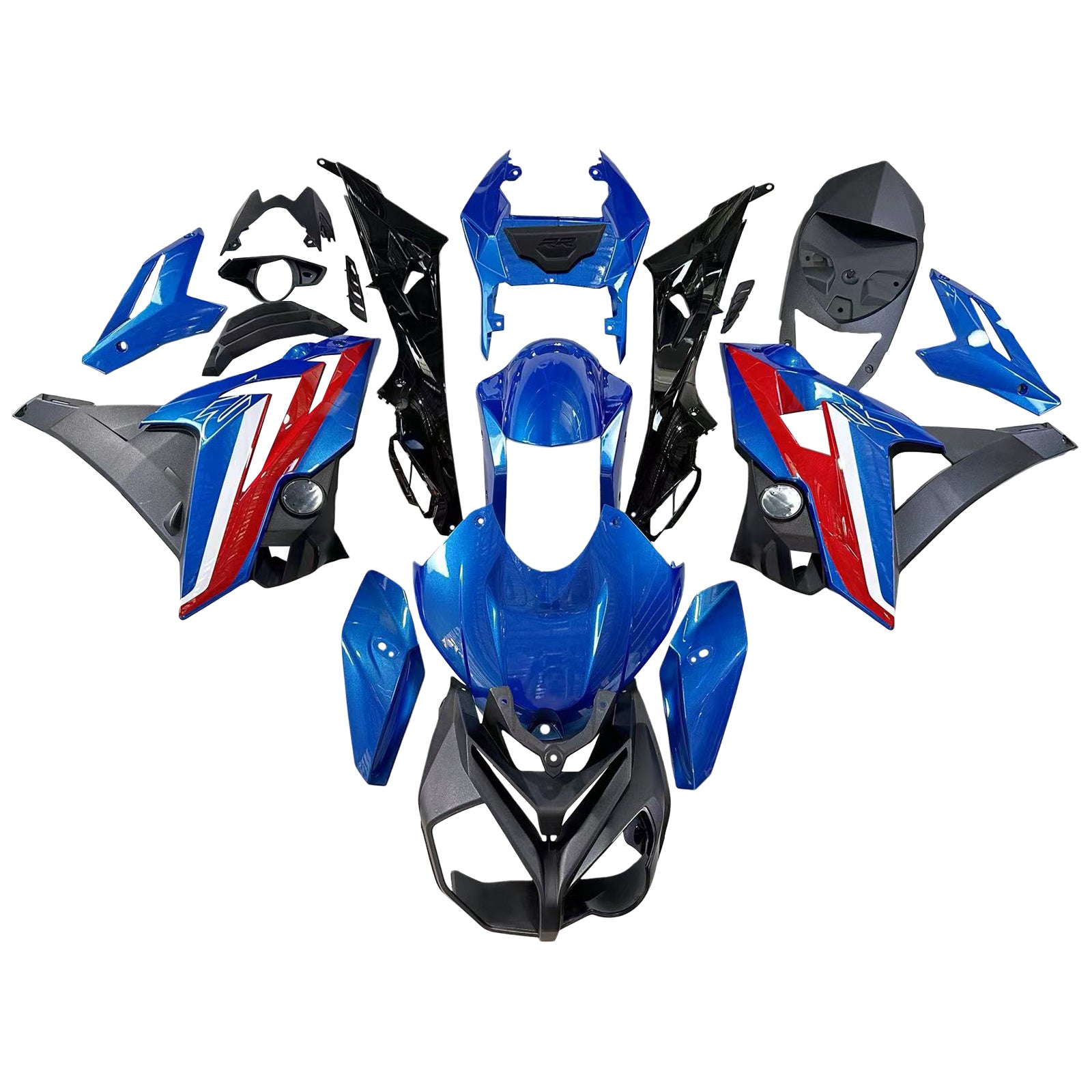 Amotopart 2014-2017 BMW S1000R Kit de carénage bleu et rouge