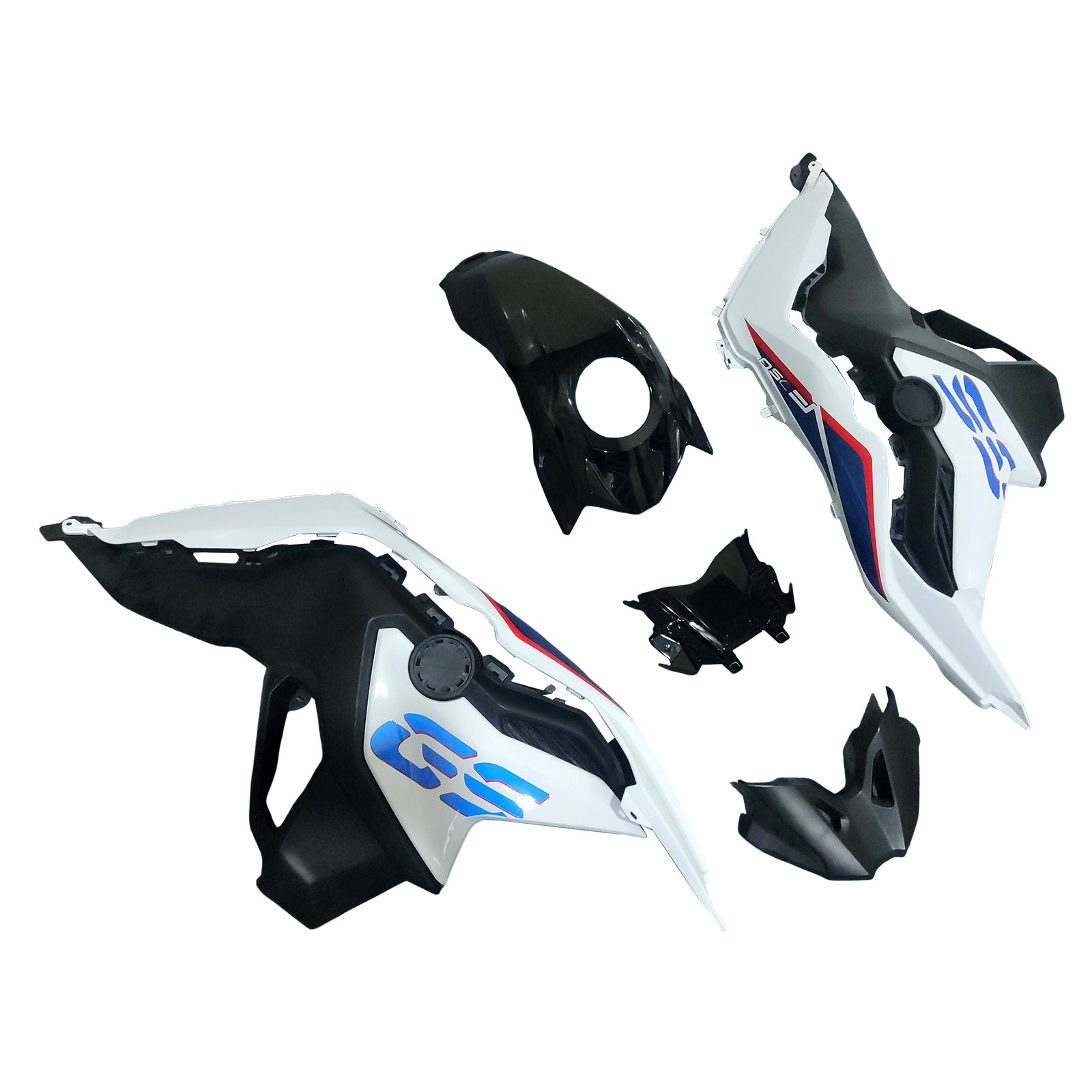 Amotopart BMW 2018–2020 F750GS/F850GS Schwarz-weißes Verkleidungsset