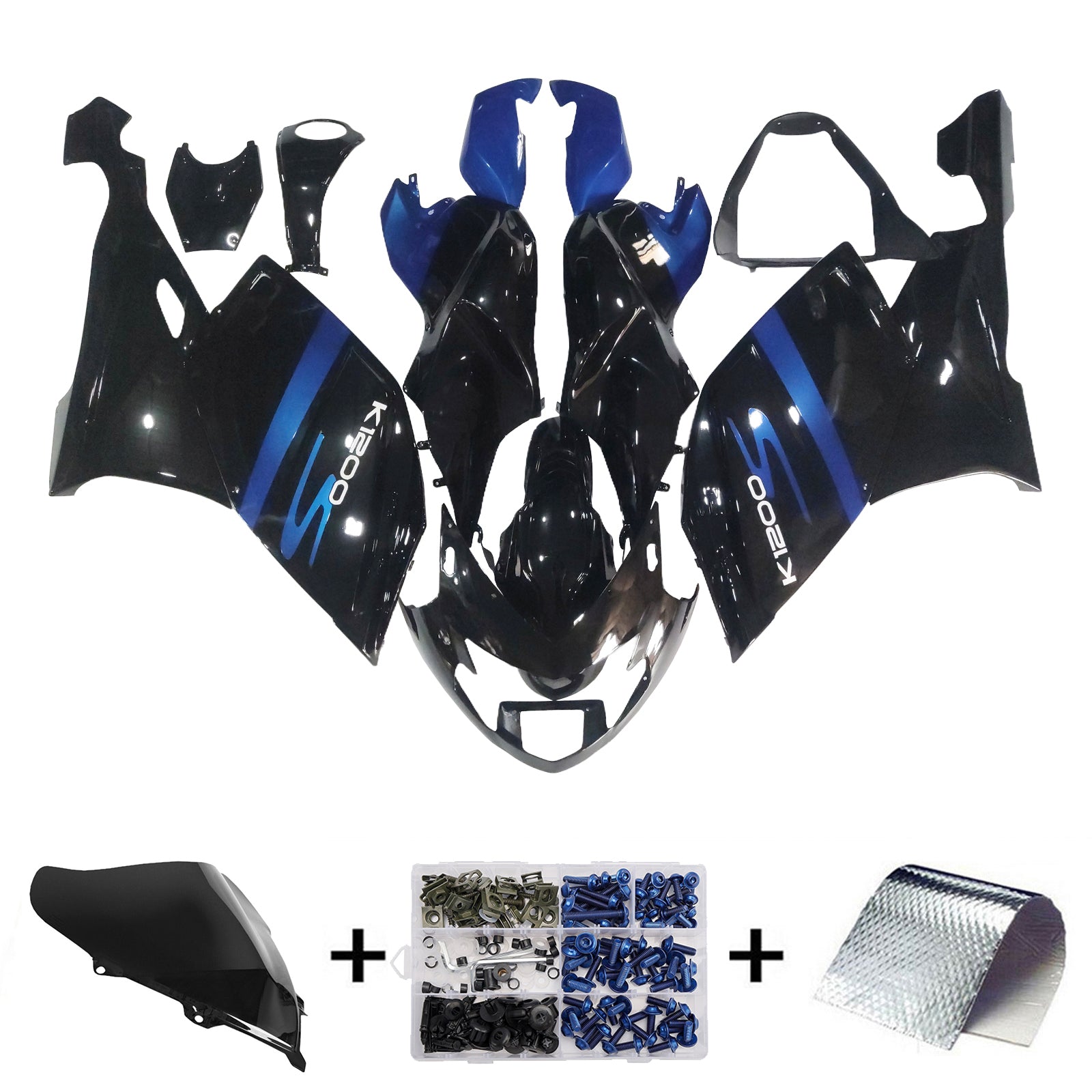 Amotopart BMW 2005-2010 K1200S Blue Black Fairing Kit