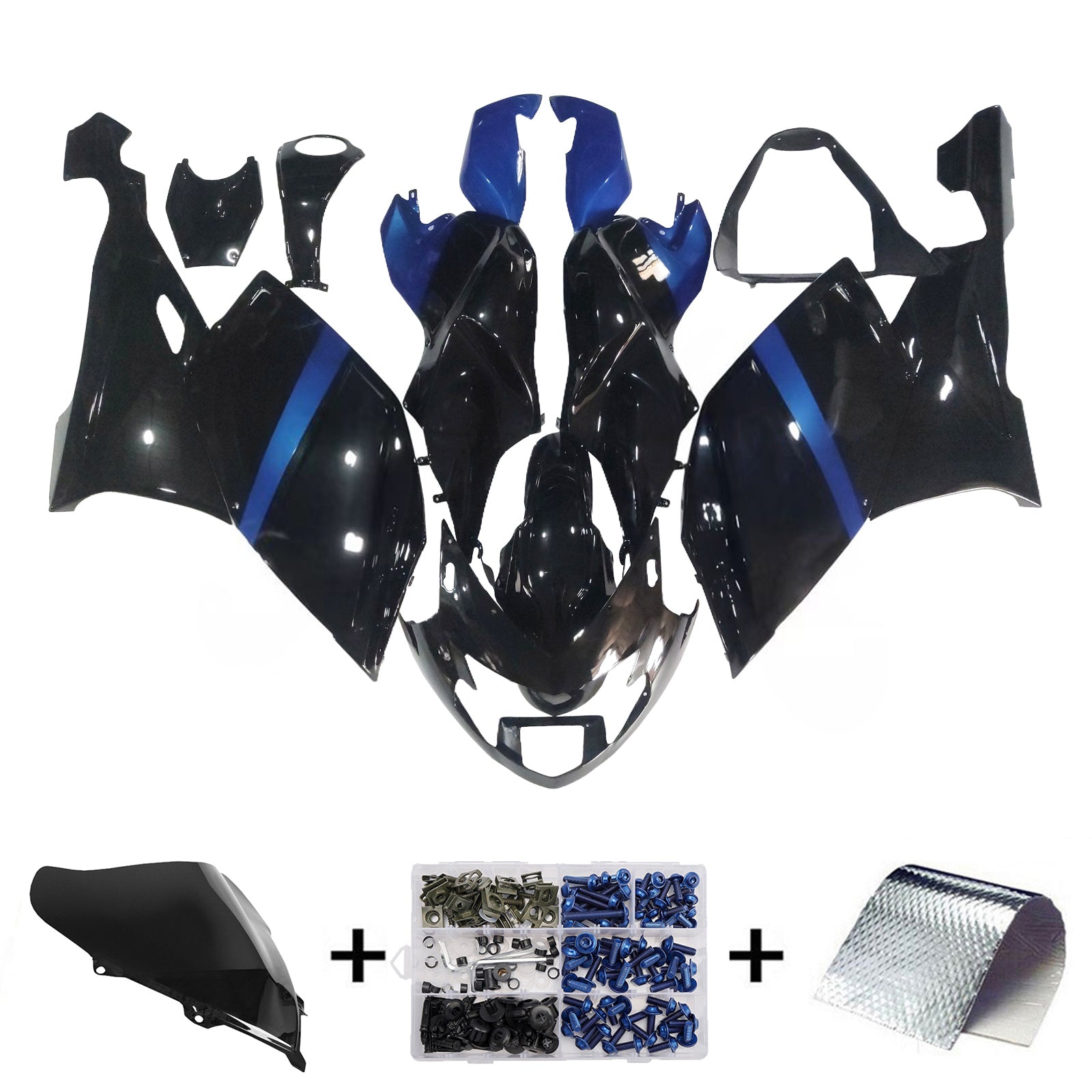 Amotopart BMW 2005-2010 K1200S Blue Black Fairing Kit