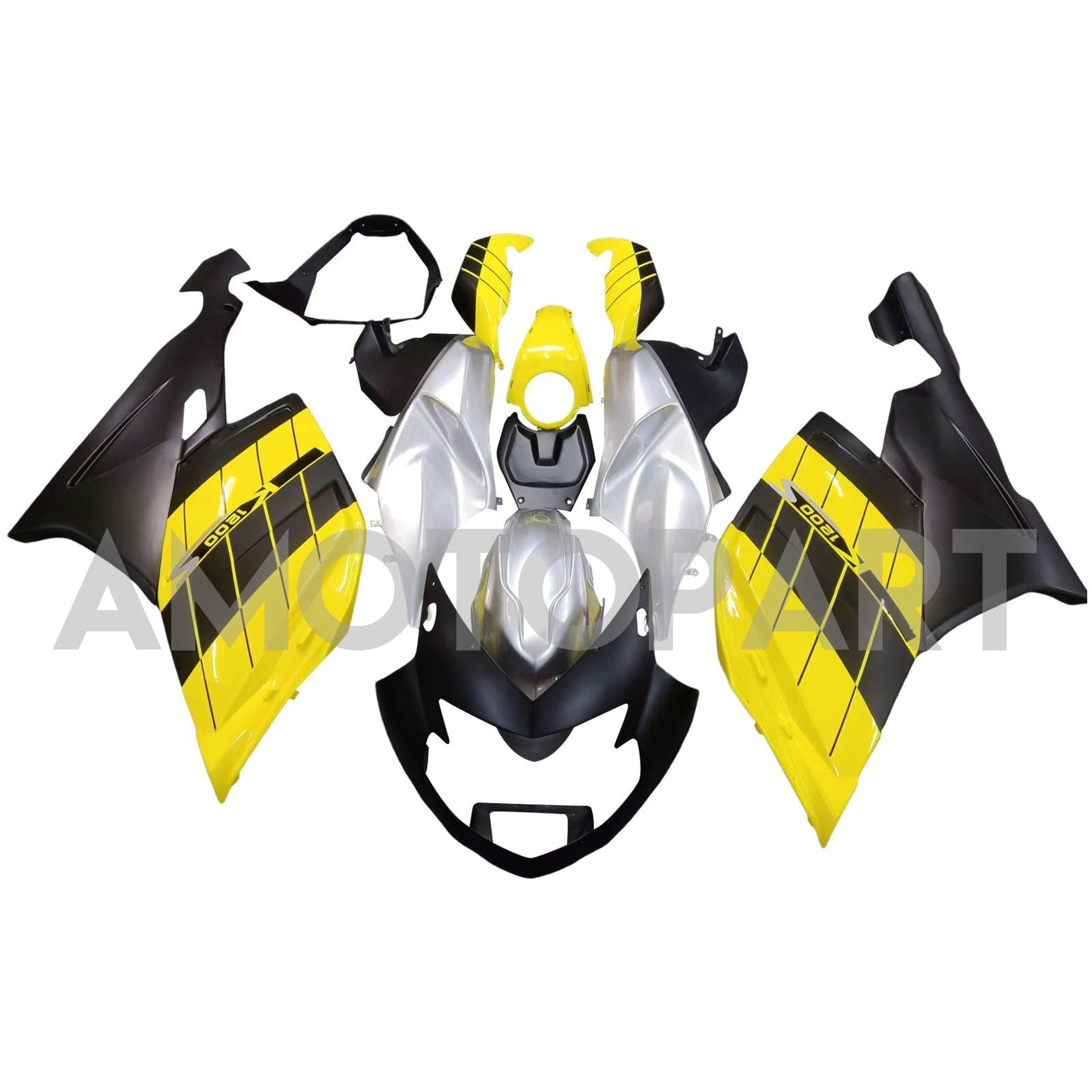 Amotopart BMW 2005-2010 K1200S Black Yellow Sliver Fairing Kit