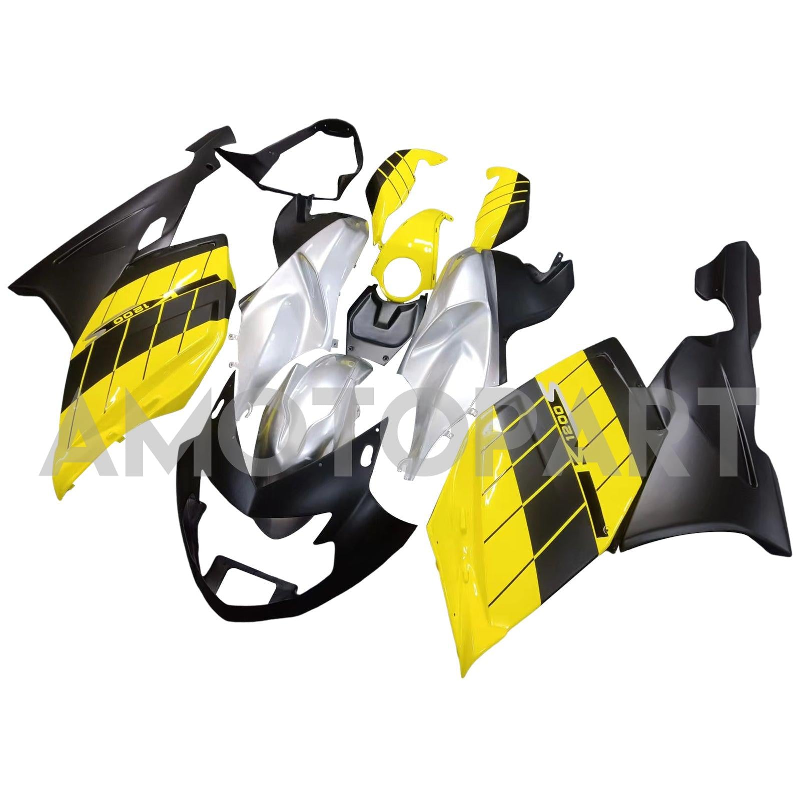 Amotopart BMW 2005-2010 K1200S Black Yellow Sliver Fairing Kit