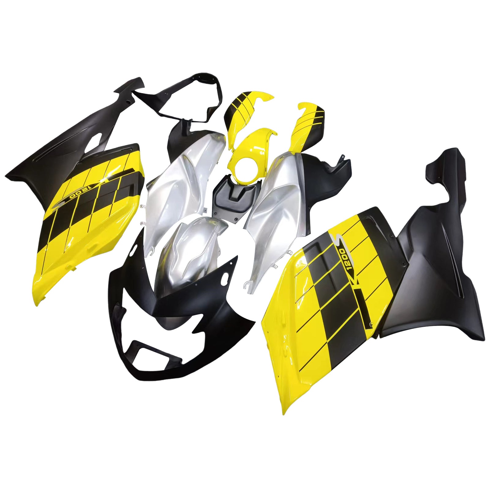 Amotopart BMW 2005-2010 K1200S Black Yellow Sliver Fairing Kit