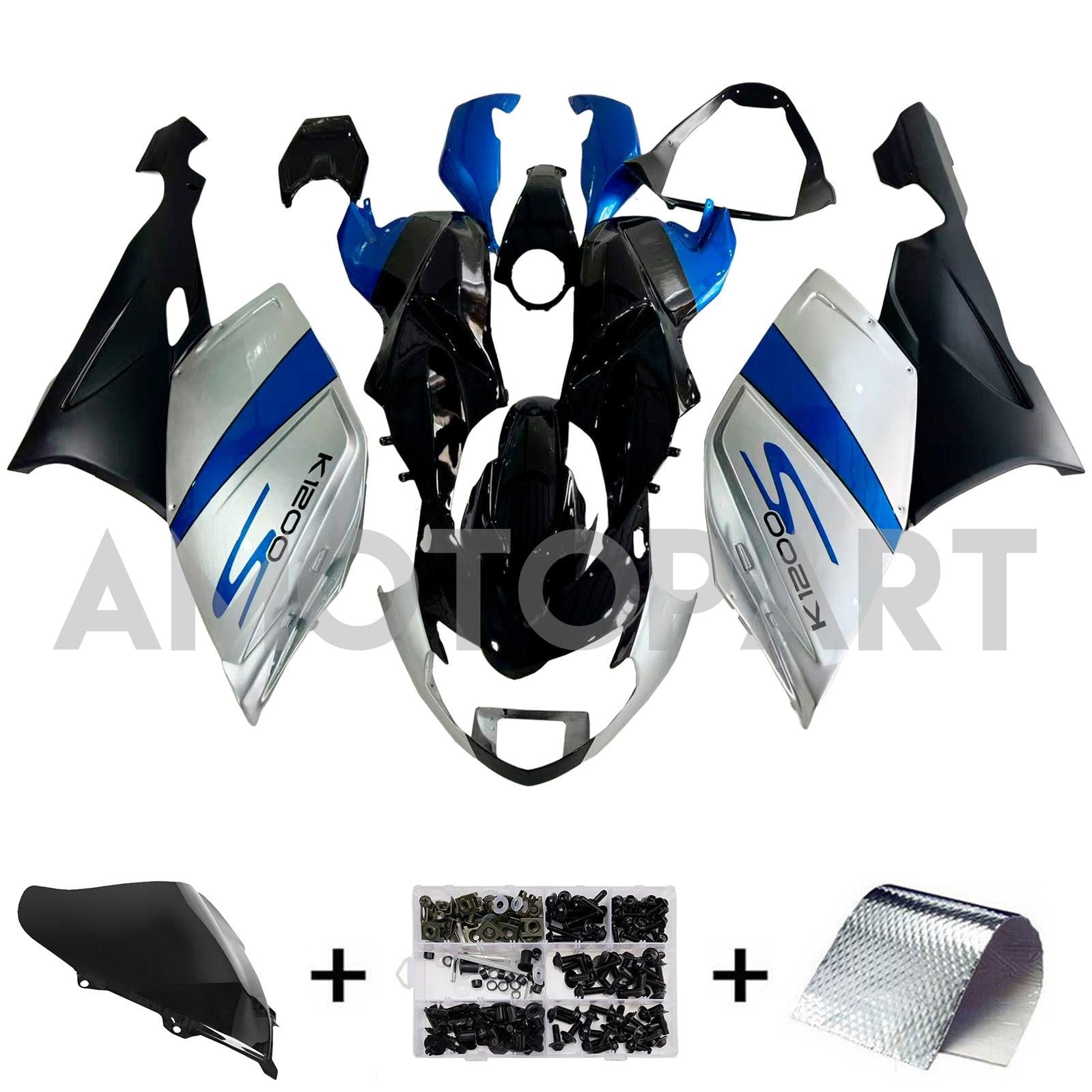 Amotopart BMW 2005-2010 K1200S Sliver Blue Fairing Kit