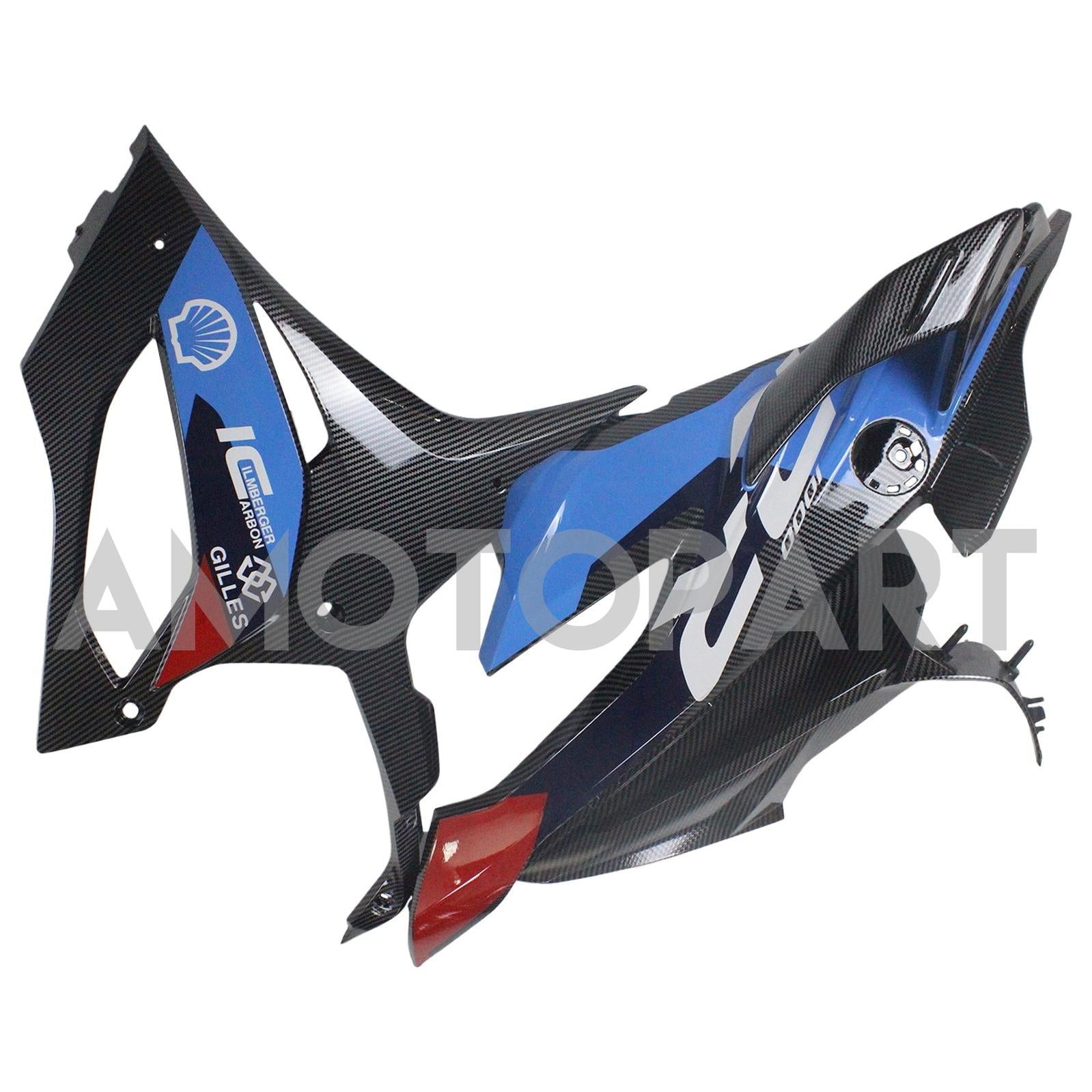 AMOTOPT 2023-2024 S1000RR BMW Kit de carenagem de fibra de carbono vermelho e azul