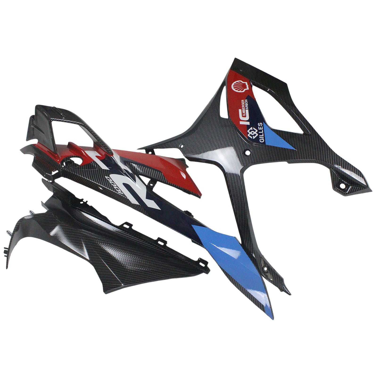 Amotopart 2023-2024 S1000RR BMW Red&Blue Carbon Fiber Fairing Kit