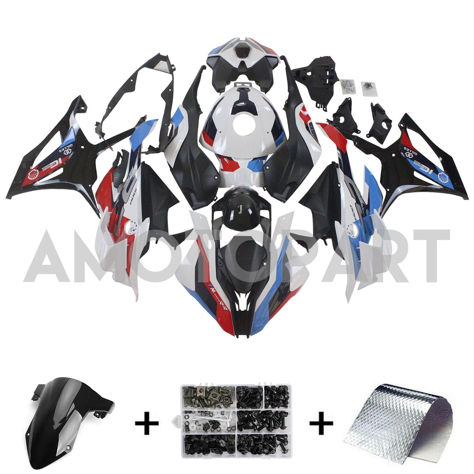 Amotopart 2023-2024 S1000RR BMW Red&Blue Style1 Fairing Kit