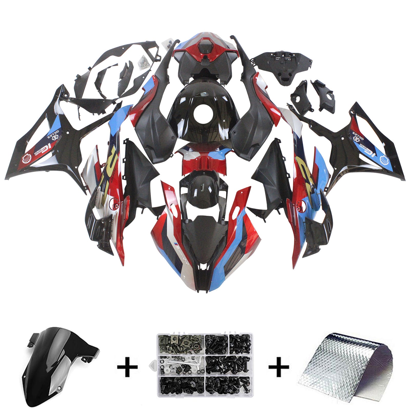 Amotopart 2023-2024 S1000RR BMW Red&Blue Style2 Fairing Kit