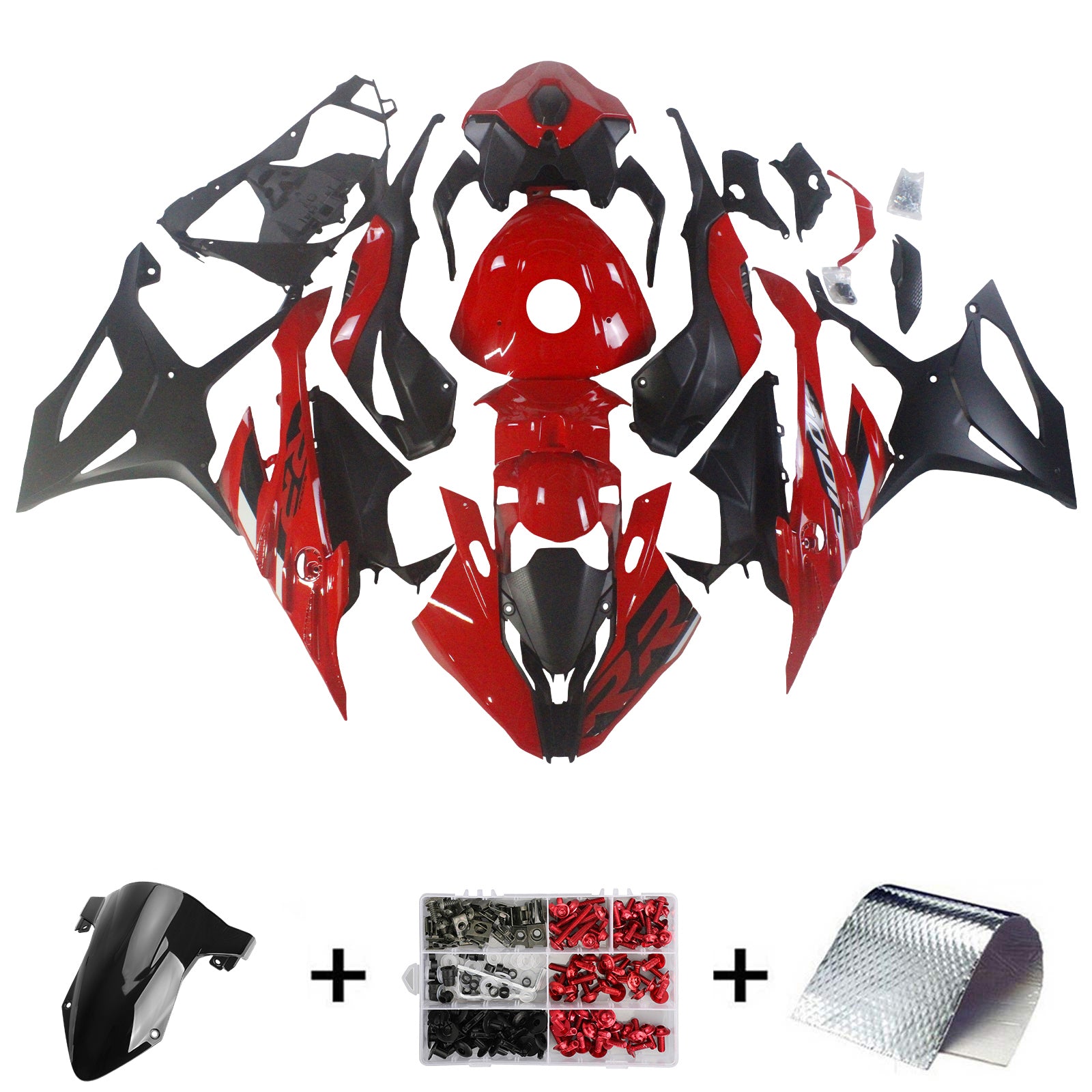 Amotopart 2023-2024 S1000RR BMW Red Fairing Zestaw