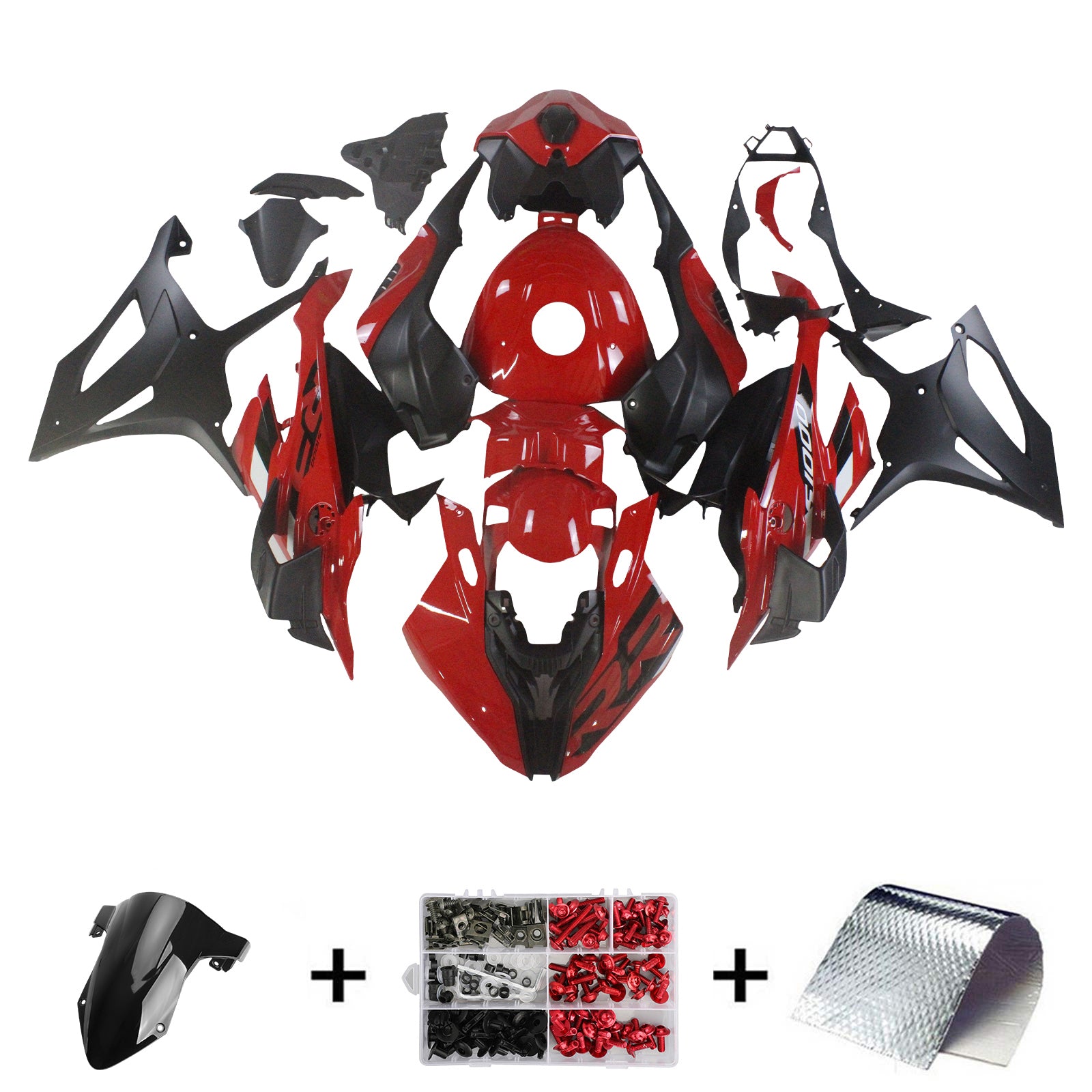 Amotopart 2023-2024 S1000RR BMW Dark Red Fairing Kit