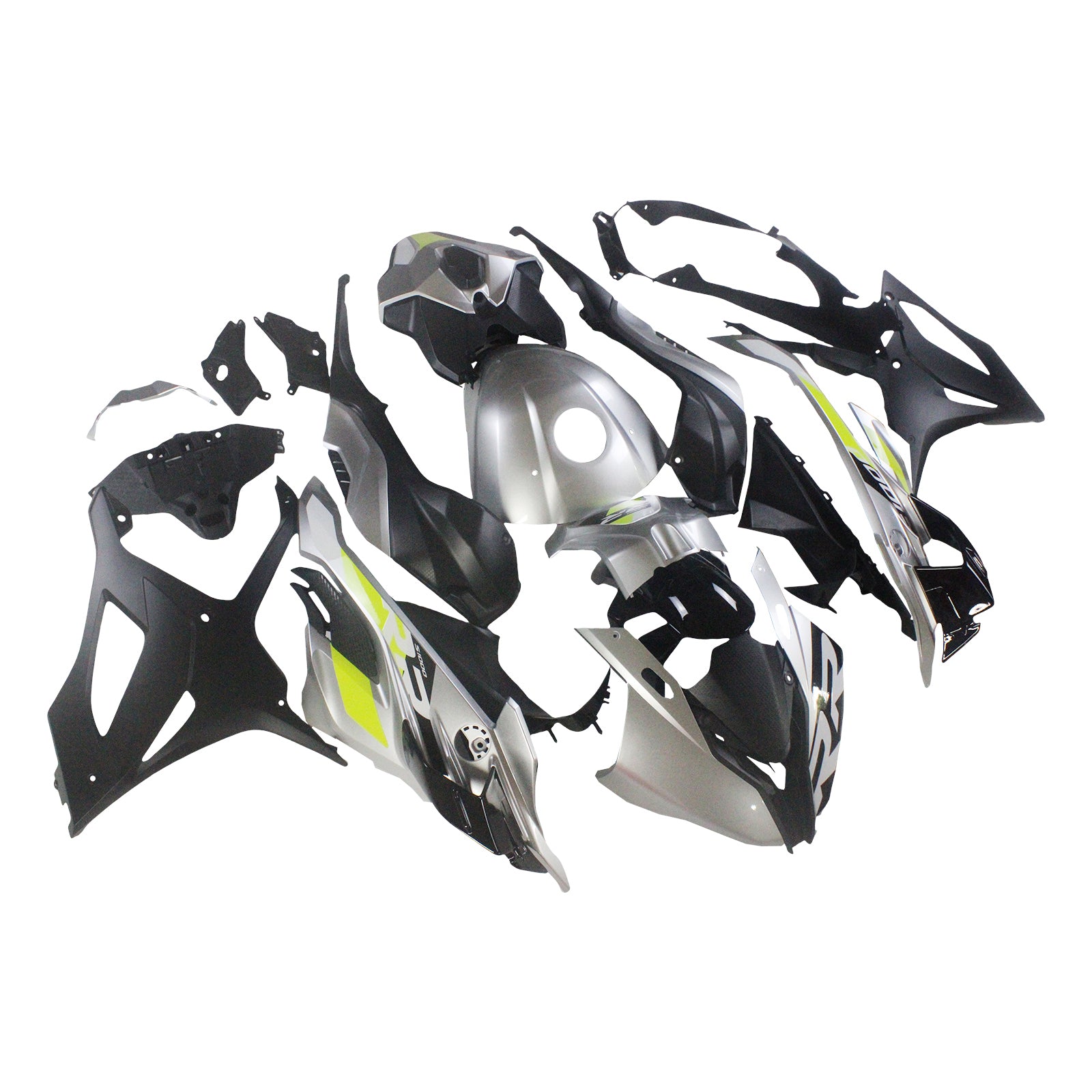 Amotopart 2023-2024 BMW S1000RR Black Silver Grey Fairing Kit