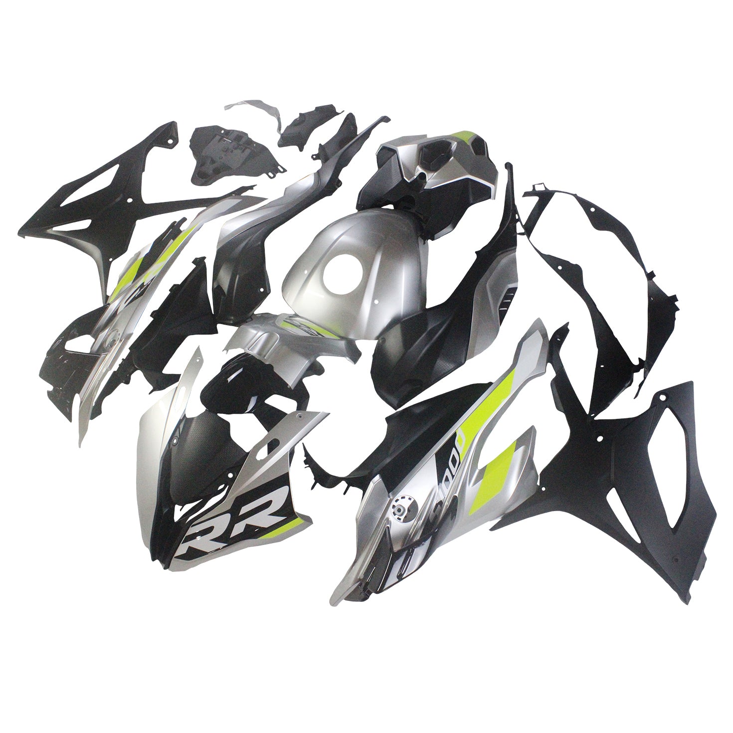 Amotopart 2023-2024 BMW S1000RR Black Silver Grey Fairing Kit