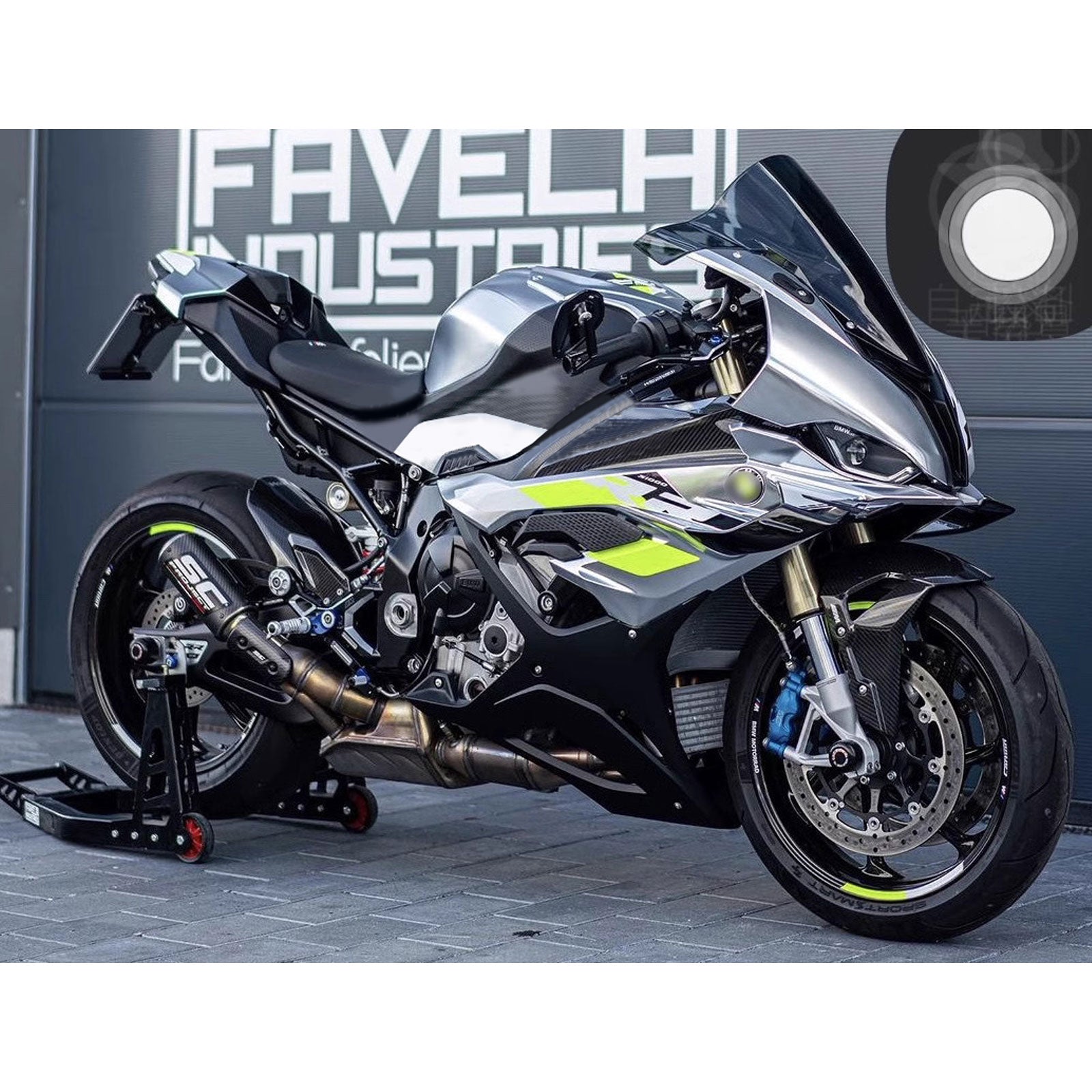 Amotopart 2023-2024 BMW S1000RR Czarny Srebrny Gray Fairing Zestaw