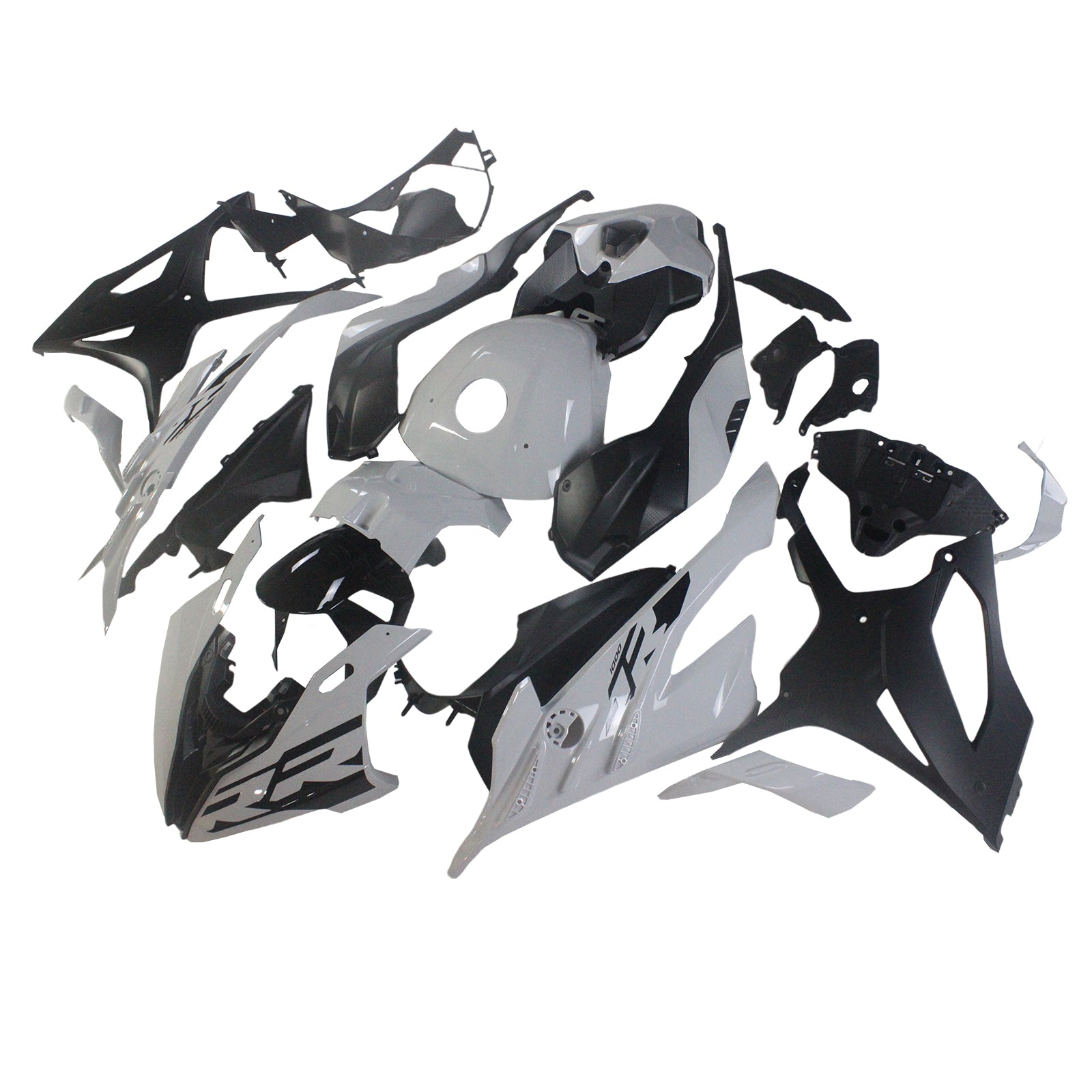 Amotopart 2023-2024 BMW S1000RR White Black Grey Fairing Kit