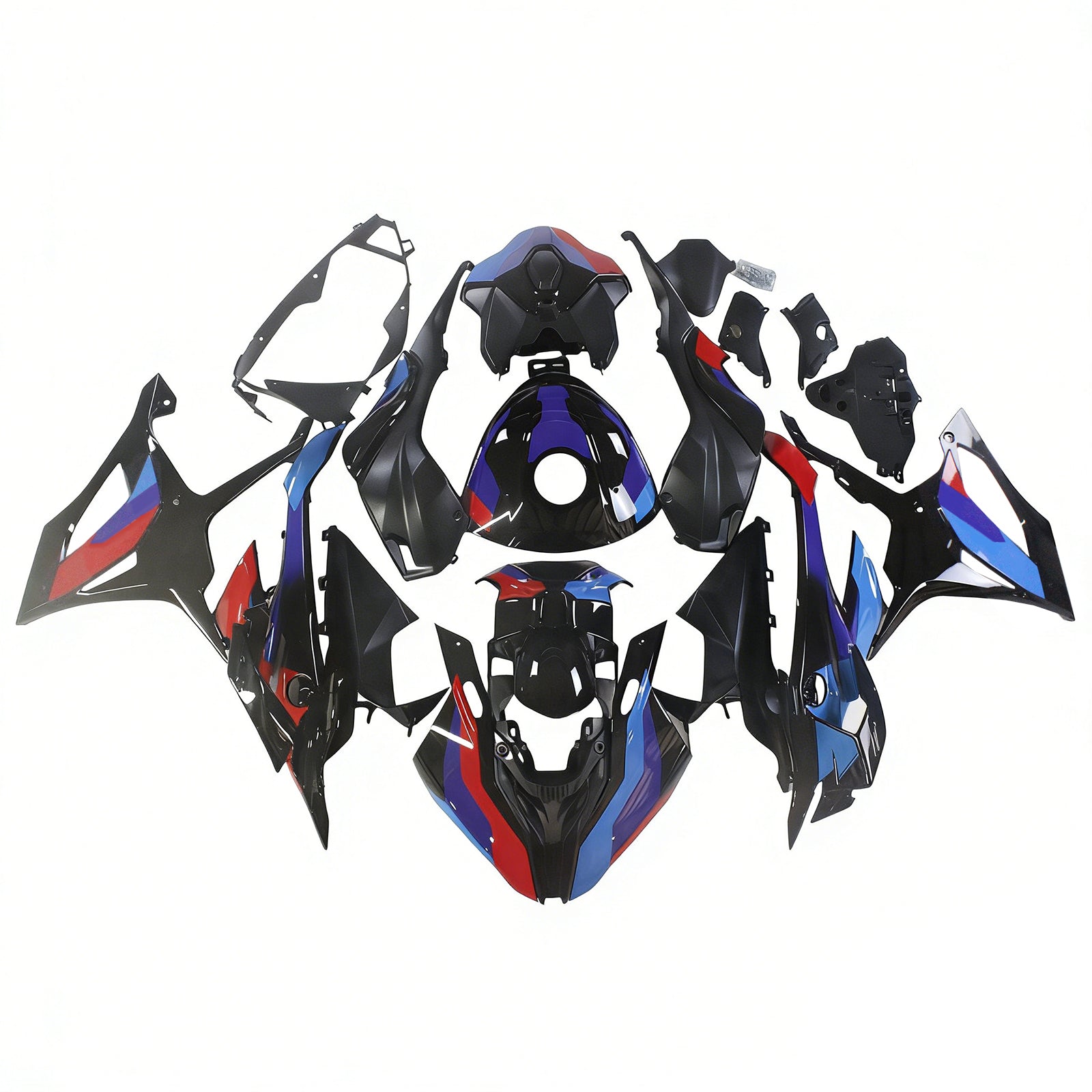 Amotopart 2023-2024 BMW S1000RR Black Grey Blue & Red Fairing Kit