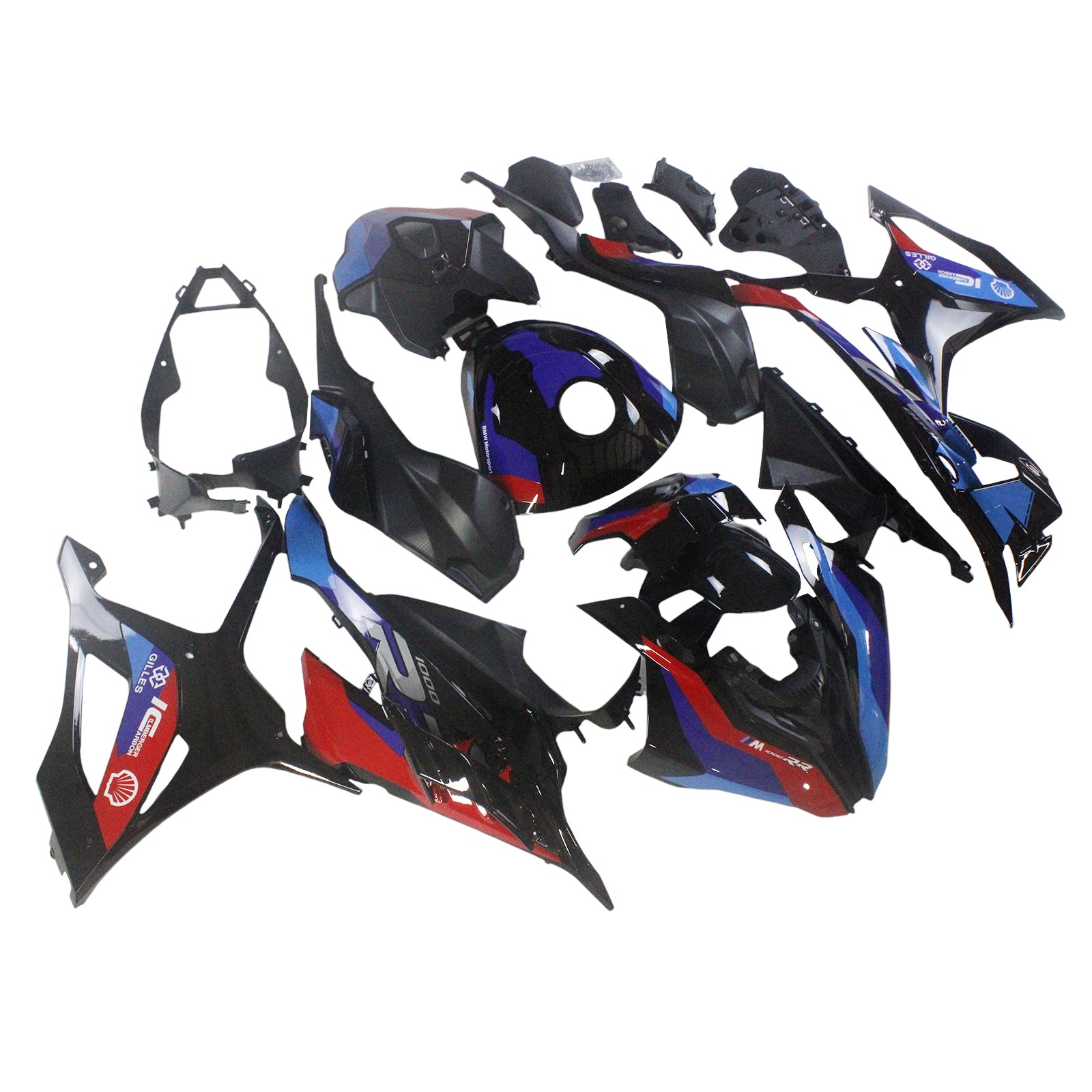 Amotopart 2023-2024 BMW S1000RR Black Grey Blue & Red Fairing Kit