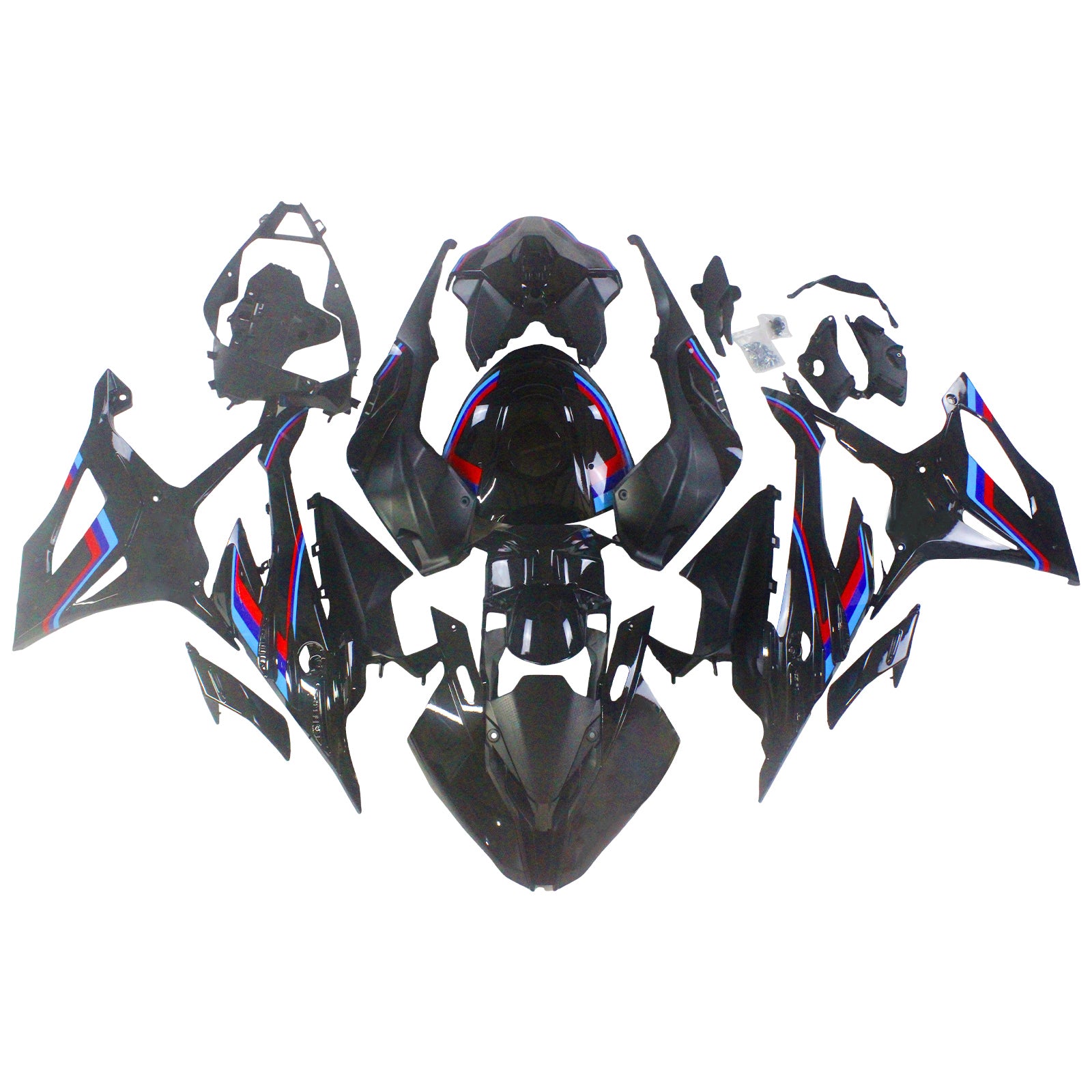 Amotopart 2023-2024 BMW S1000RR Grey Black White Fairing Zestaw