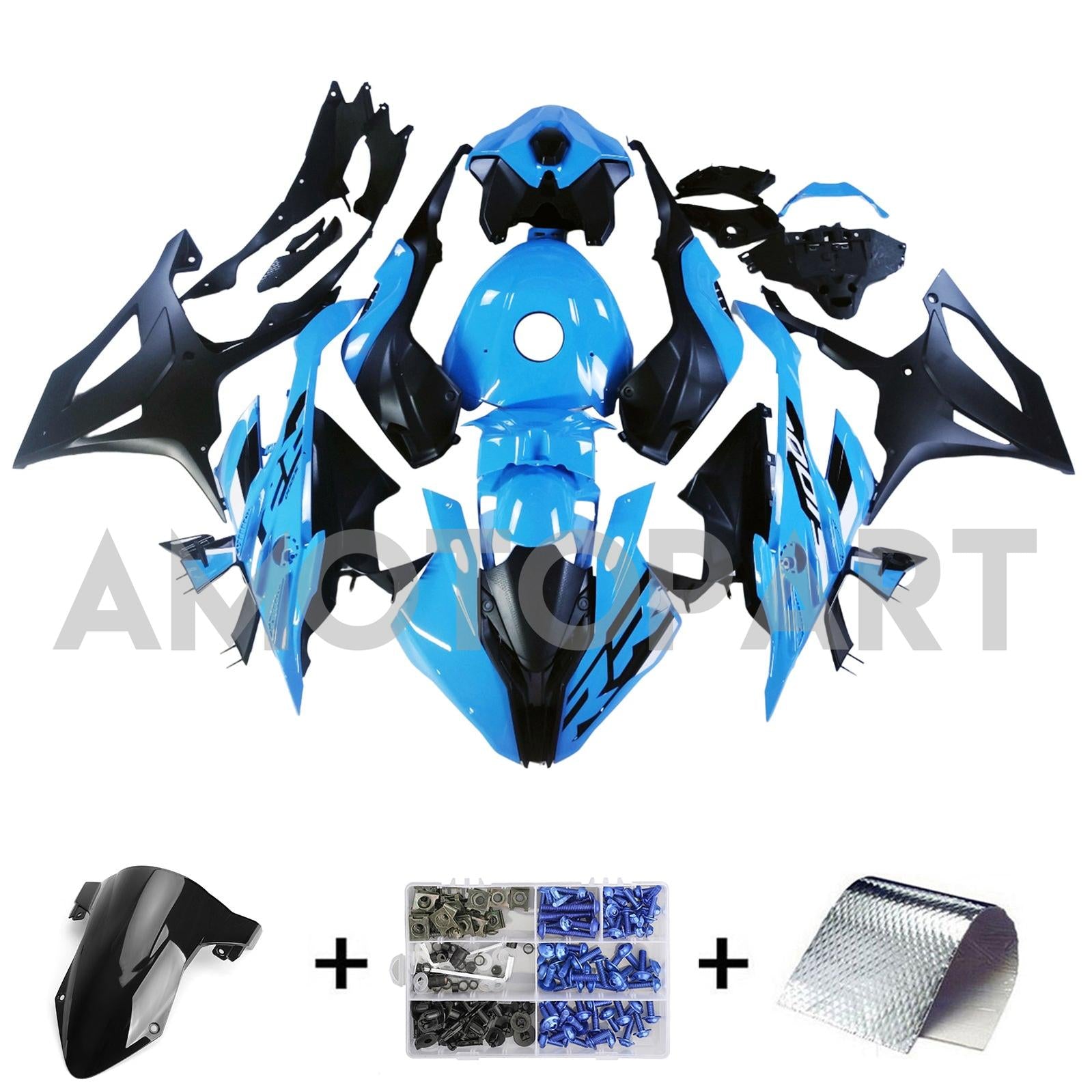 Amotopart 2023-2024 BMW S1000RR Blue Black Fairing Kit