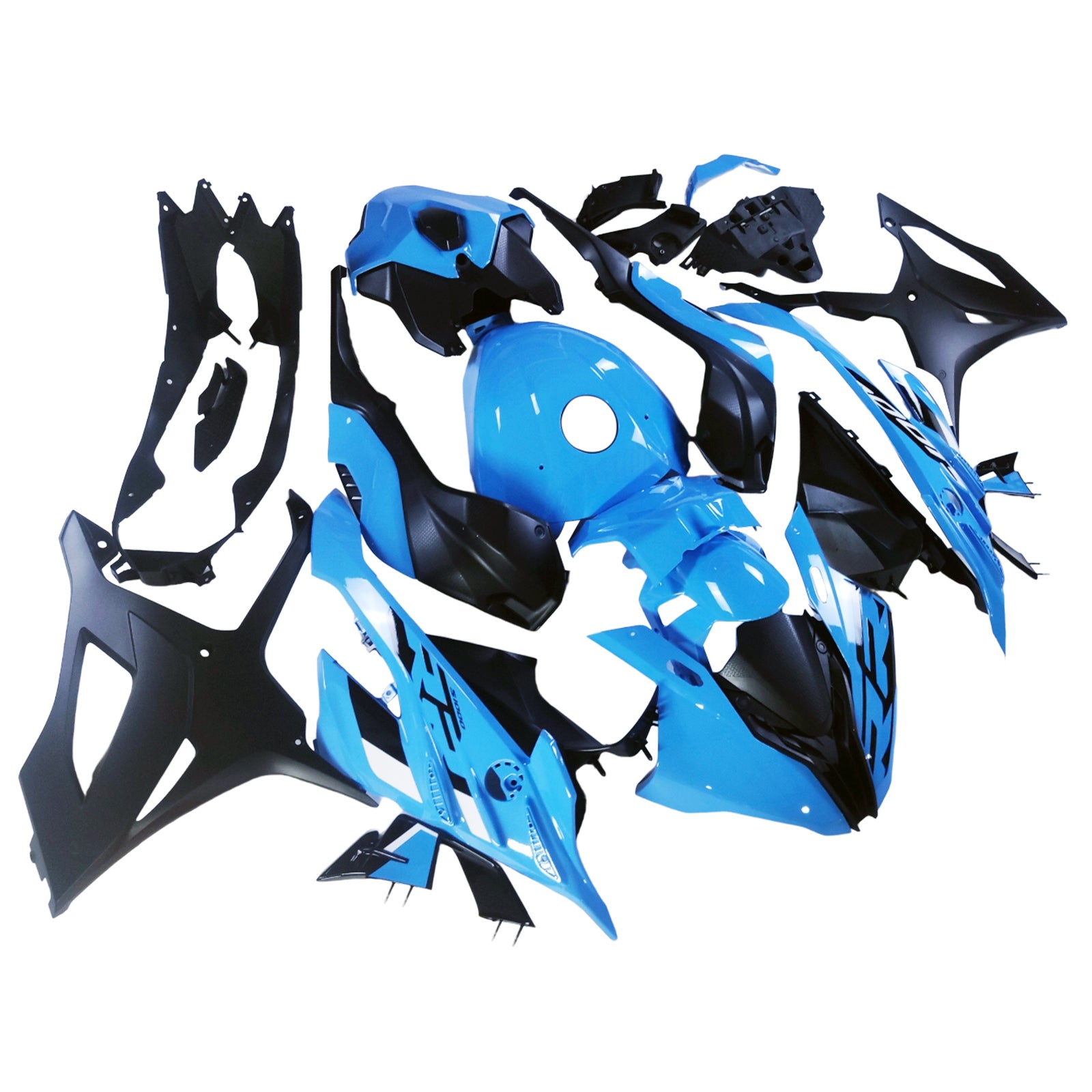 Amotopart 2023-2024 BMW S1000RR Blue Black Fairing Zestaw