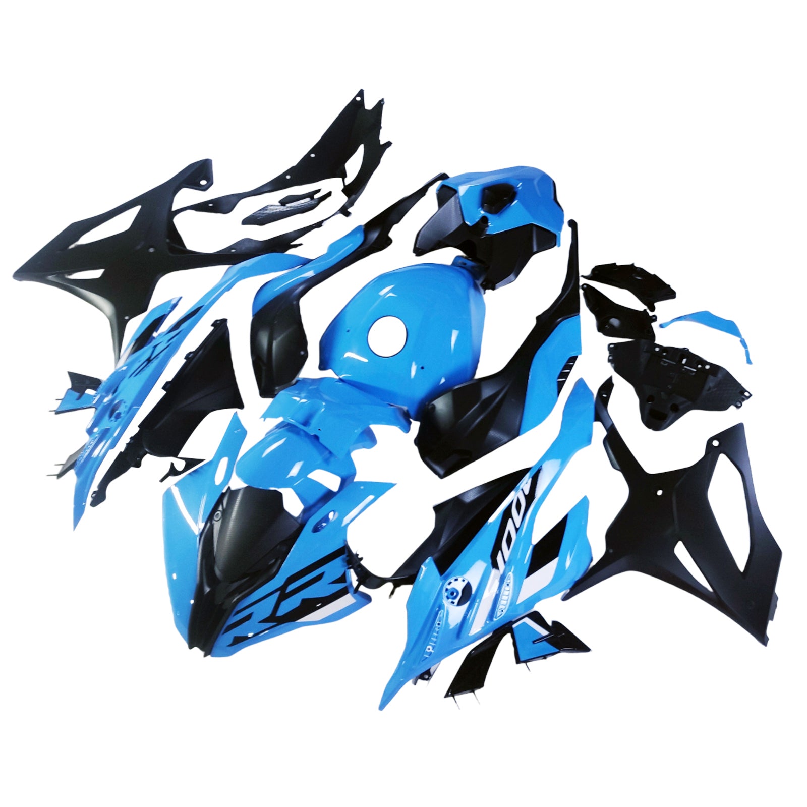 Amotopart 2023-2024 BMW S1000RR Blue Black Fairing Zestaw