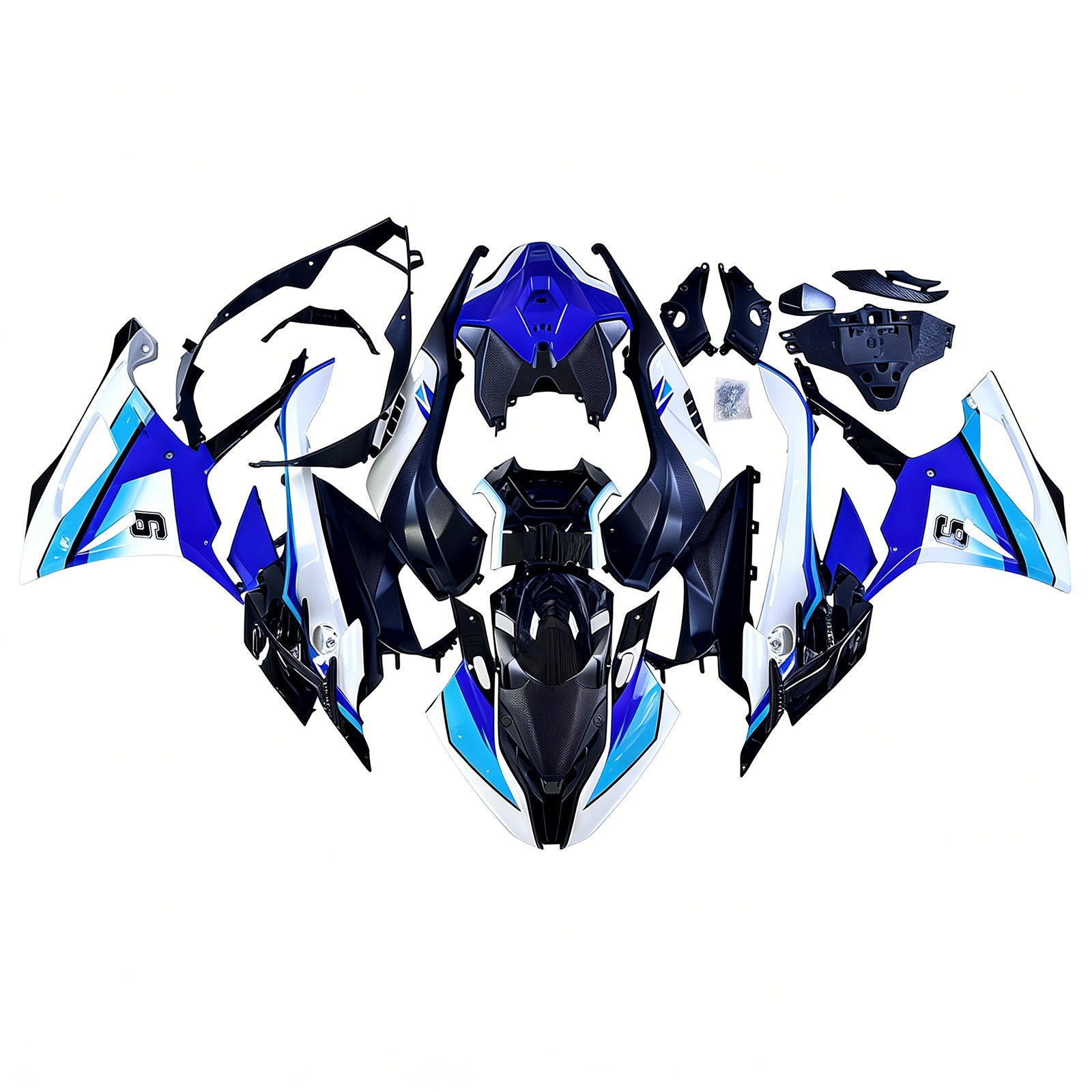 Amotopart 2023-2024 BMW S1000RR  Glossy Black Blue White Fairing Kit