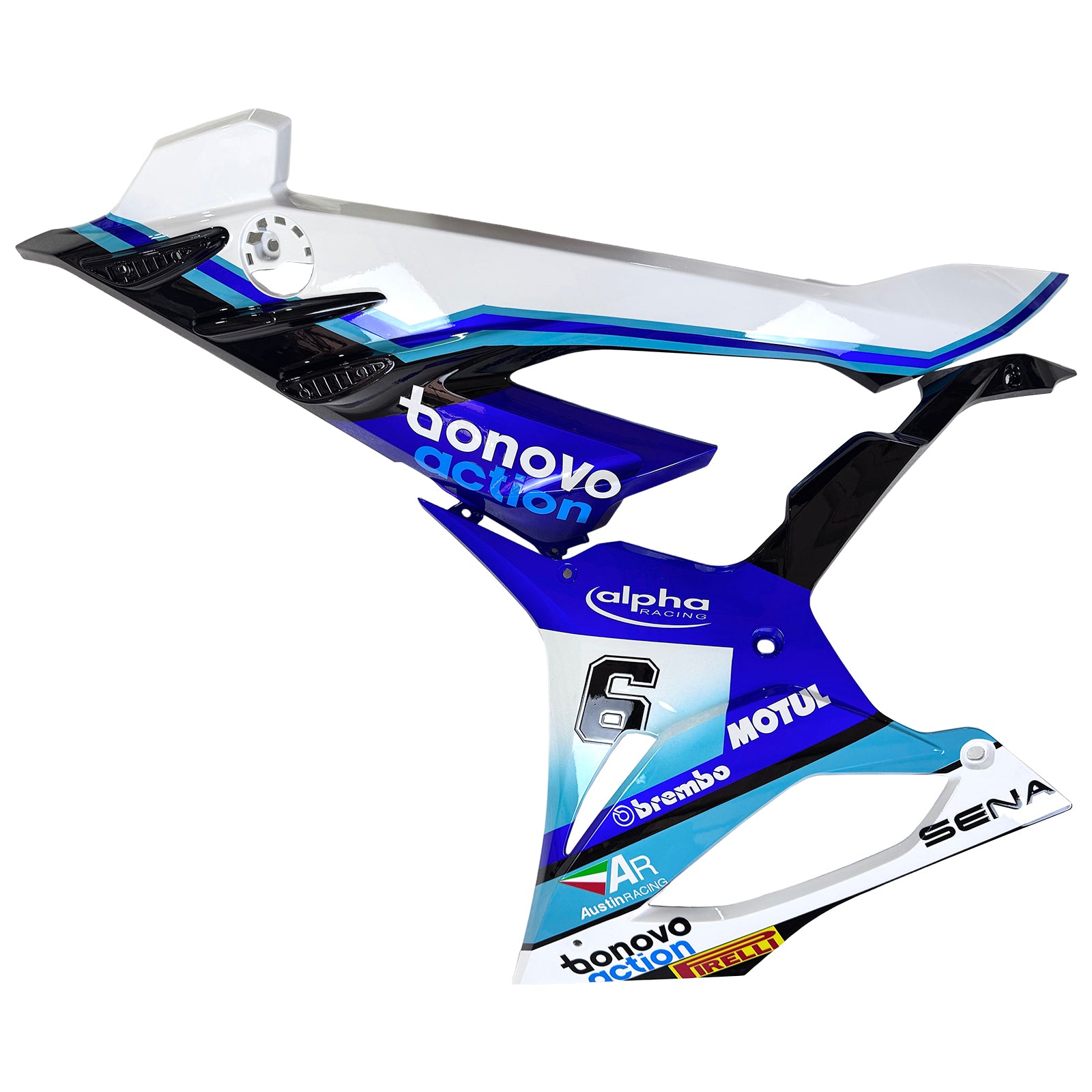 Amotopart 2023-2024 BMW S1000RR Blosy czarny niebieski biały zestaw owiewki