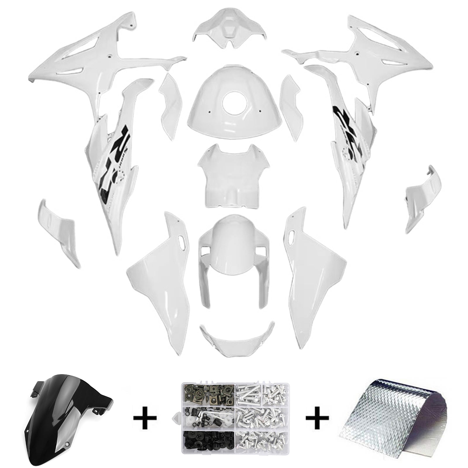 Amotopart 2023-2024 BMW S1000RR  Glossy White Fairing Kit