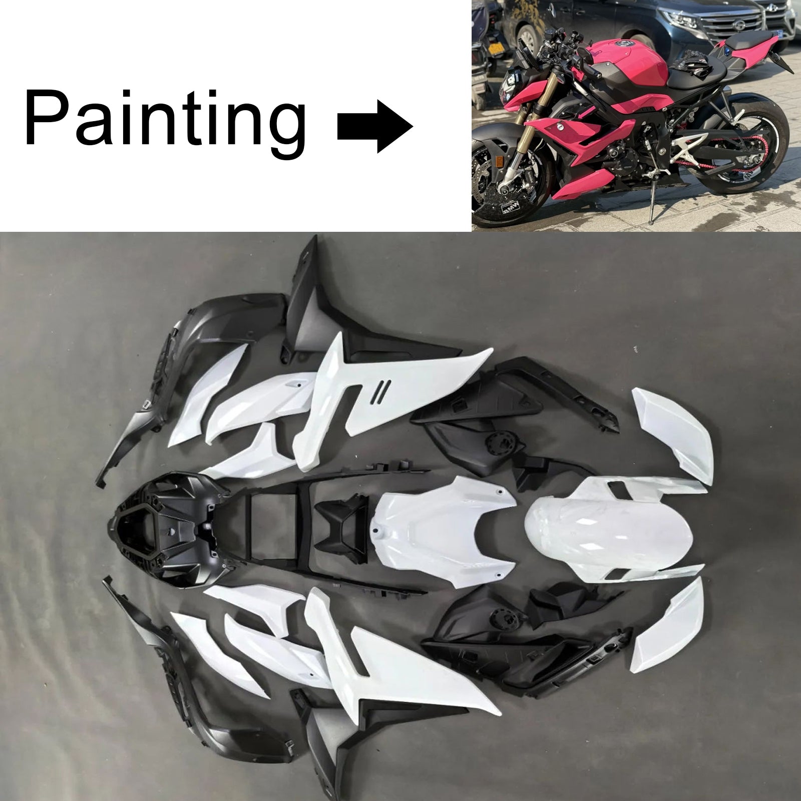 Amotopart 2021-2024 BMW S1000R Kit carenatura rosa