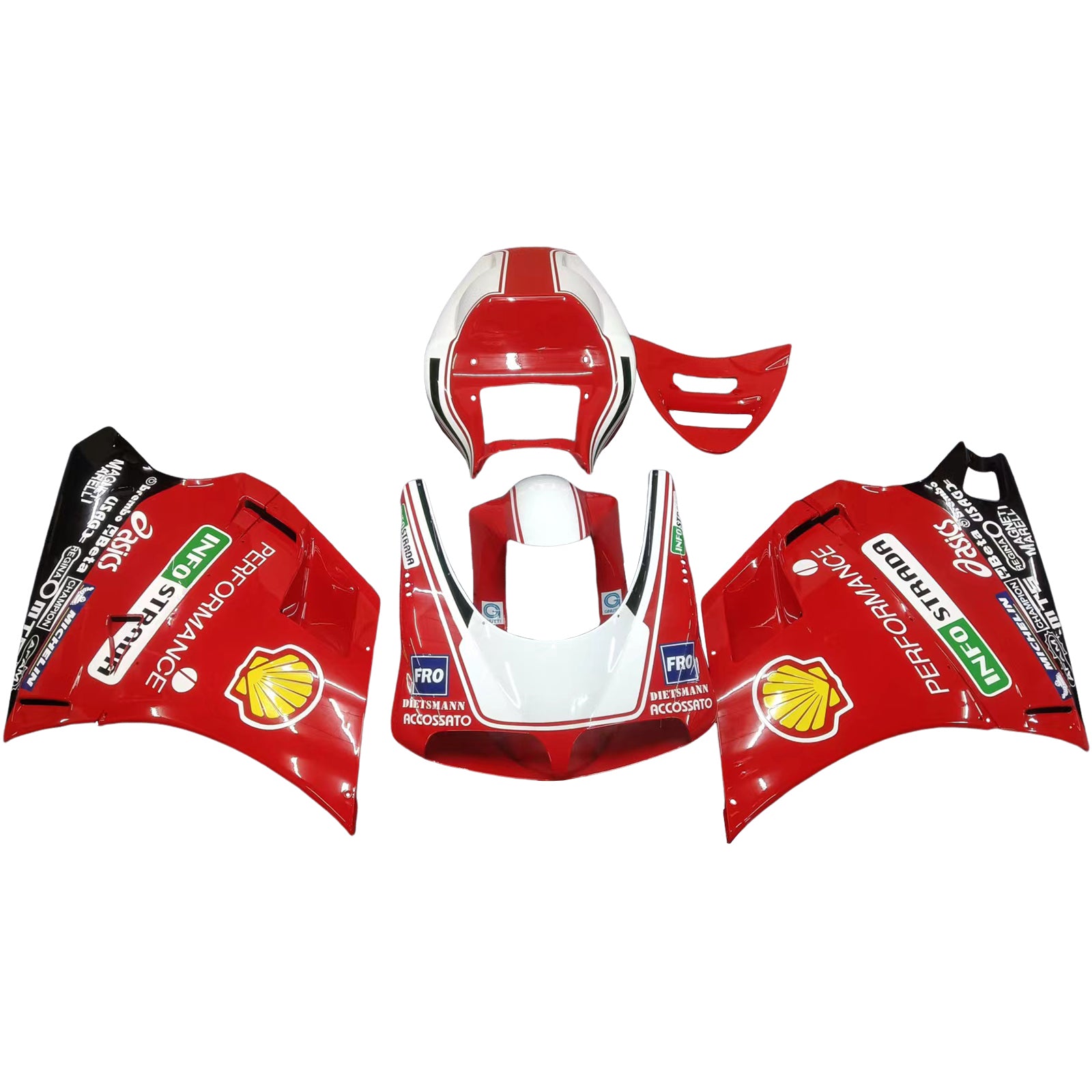 Amotopart Ducati 996 748 1996-2002 Kit de carenado rojo Style4