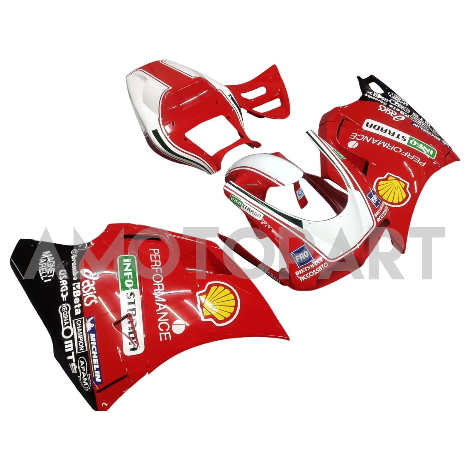Amotopart Ducati 748/916/996/998 1996-2002 Red Style4 Fairing Kit