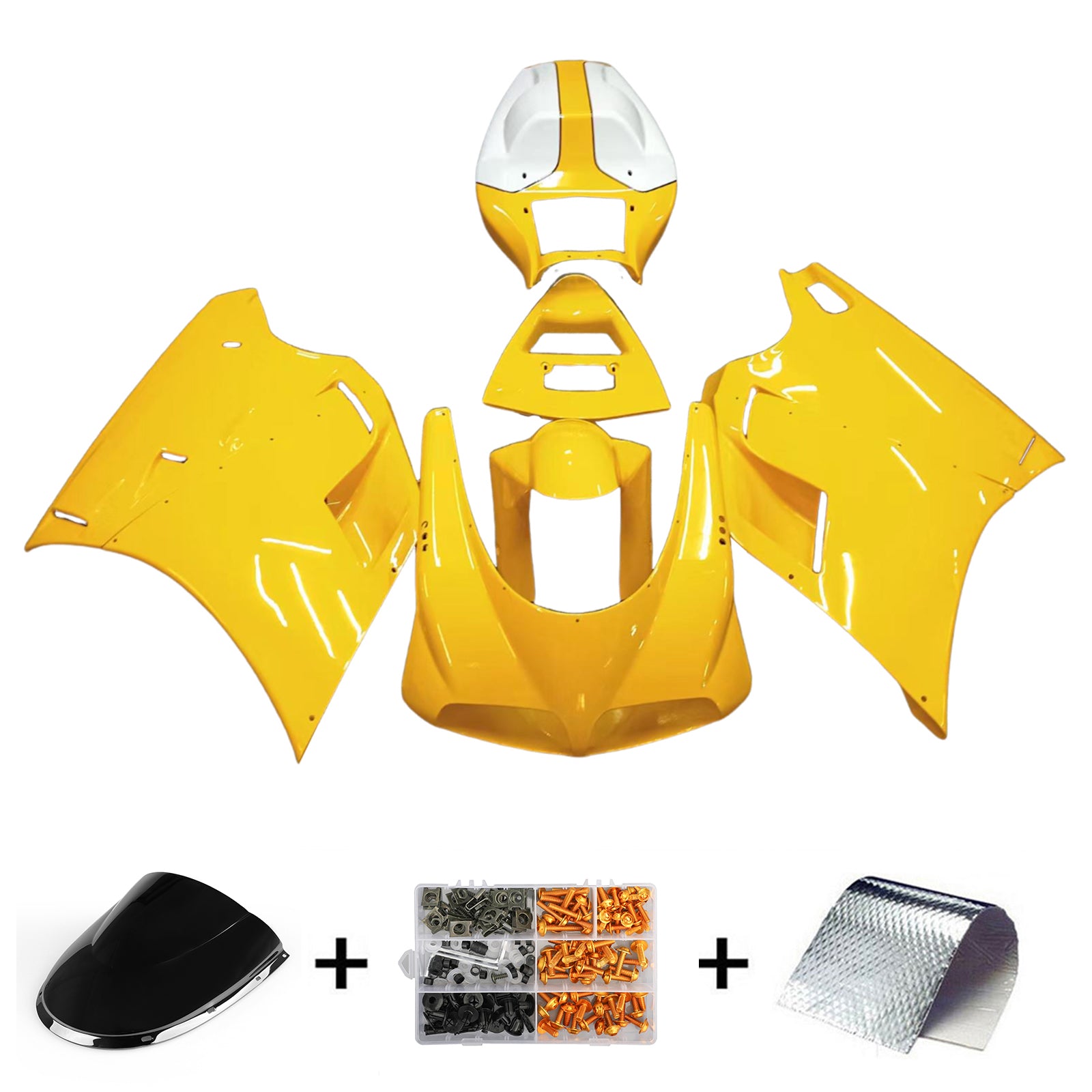 Amotopart Ducati 996 748 1996-2002 Kit Carénage Jaune