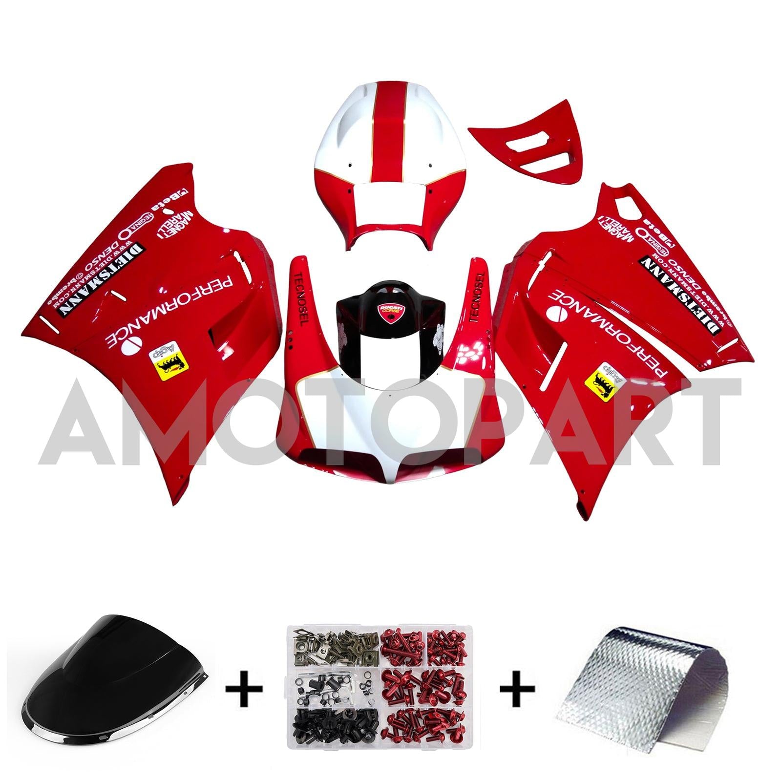 Amotopart 1996-2002 Ducati 748/916/996/998 Red White Fairing Kit
